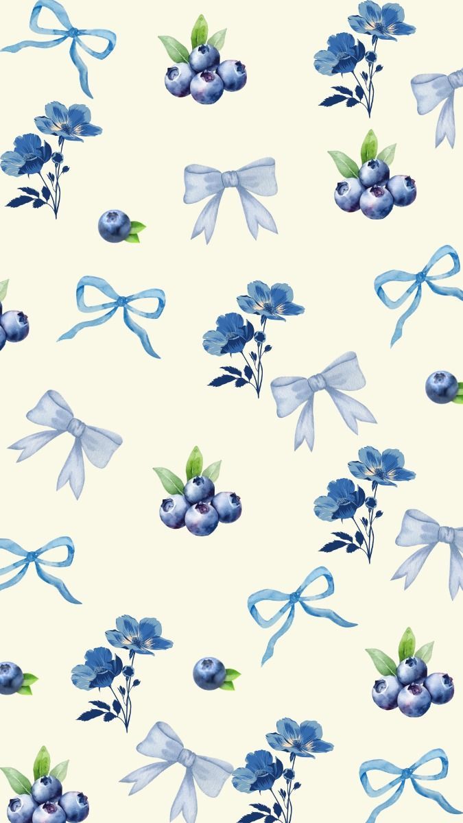 coquette aesthetic blue bow wallpaper