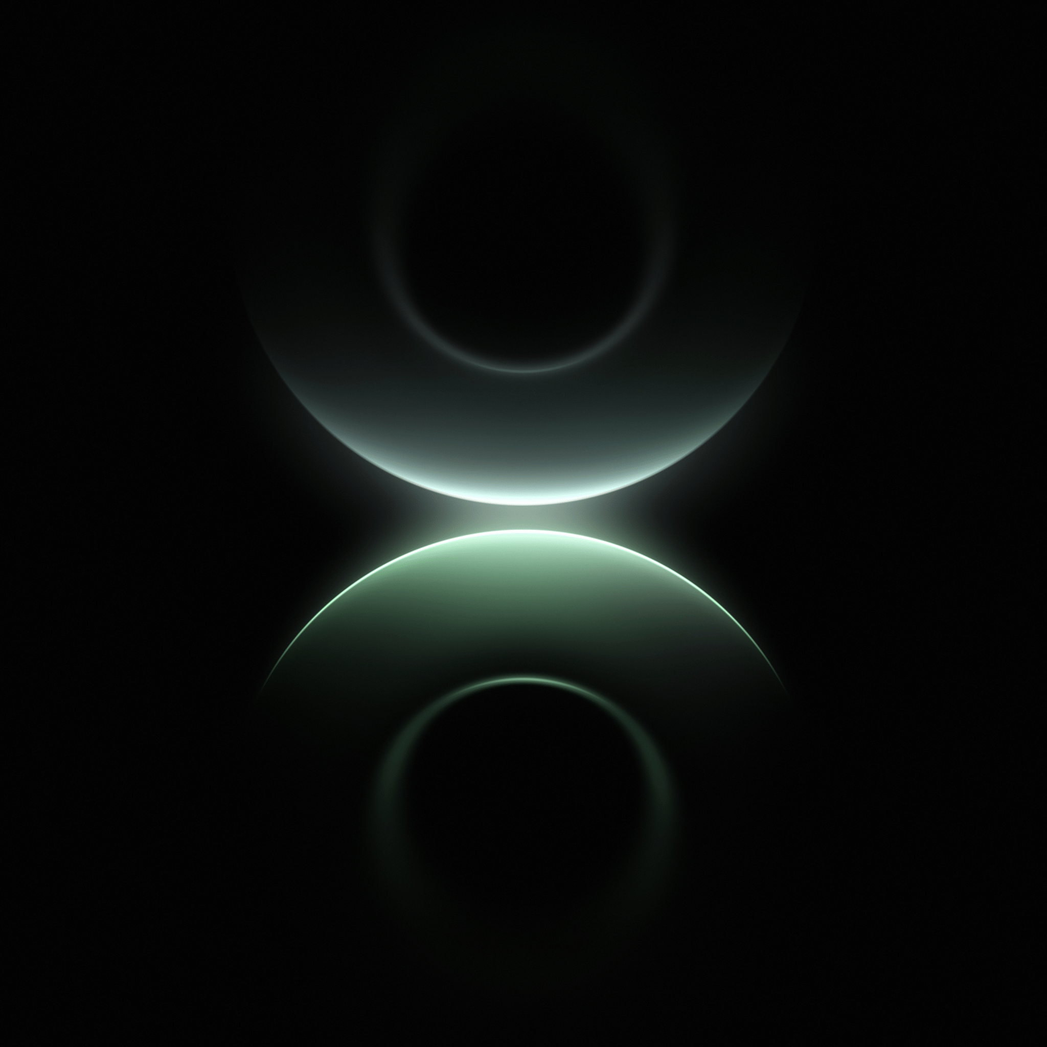 Green aesthetic Wallpaper 4K, Rings, Glowing, Symmetry