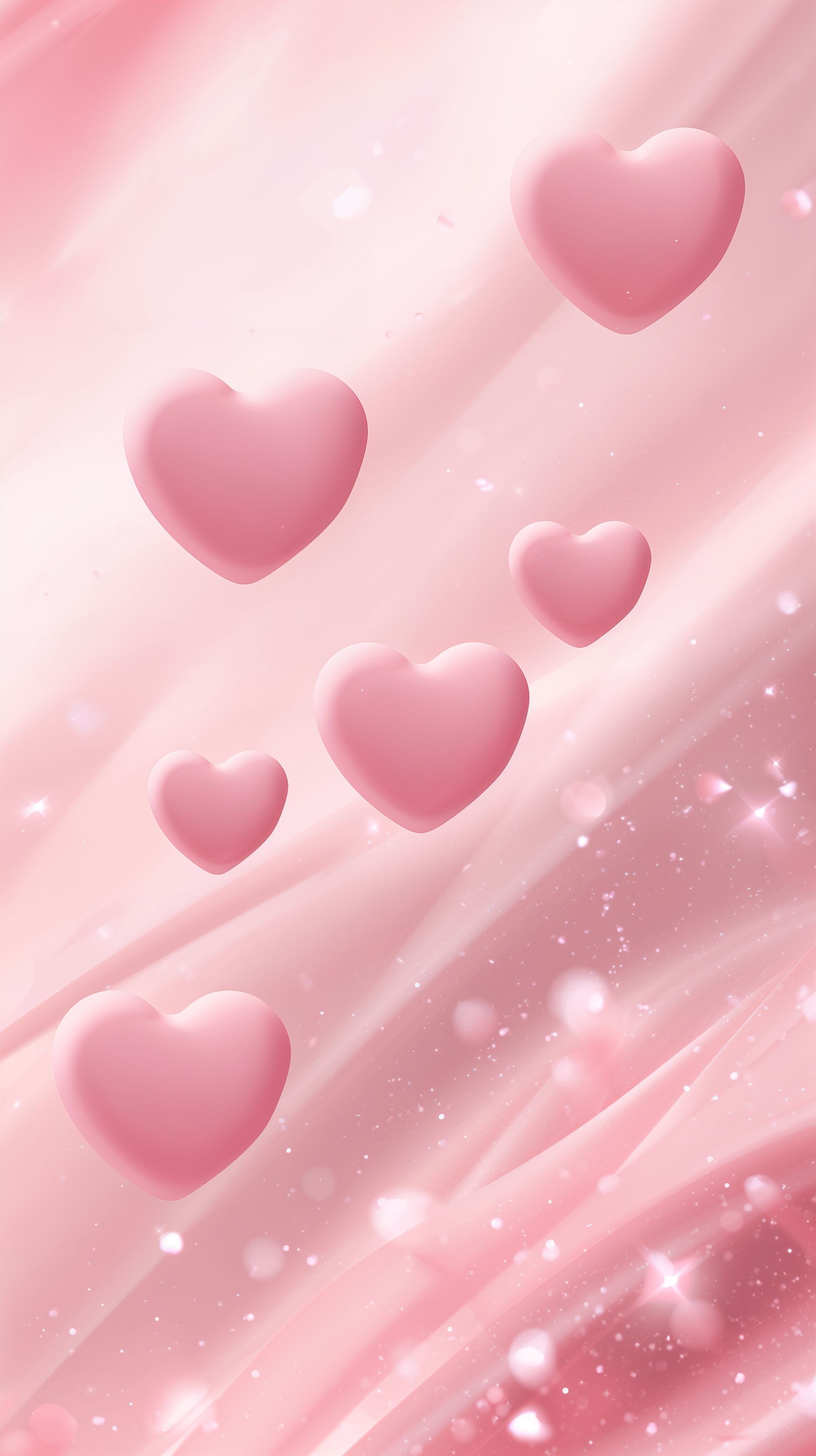 Cute Pink Heart Aesthetic Wallpaper for Phone