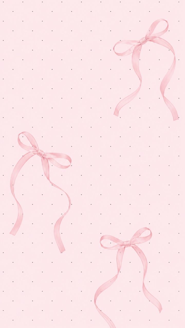 Coquette Pink Bow Pink Pink Polka Dot Wallpaper : Minimalist Ribbon Aesthetic Background
