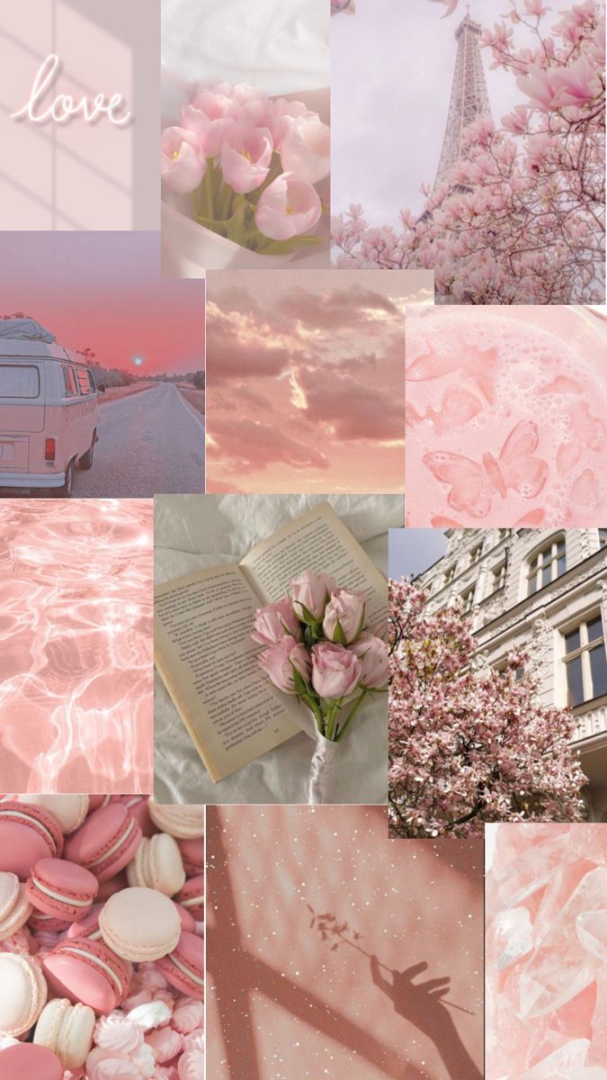 Light pink aesthetic wallpaper. Pink spring aesthetic wallpaper, Girly aesthetic wallpaper, Pink collages