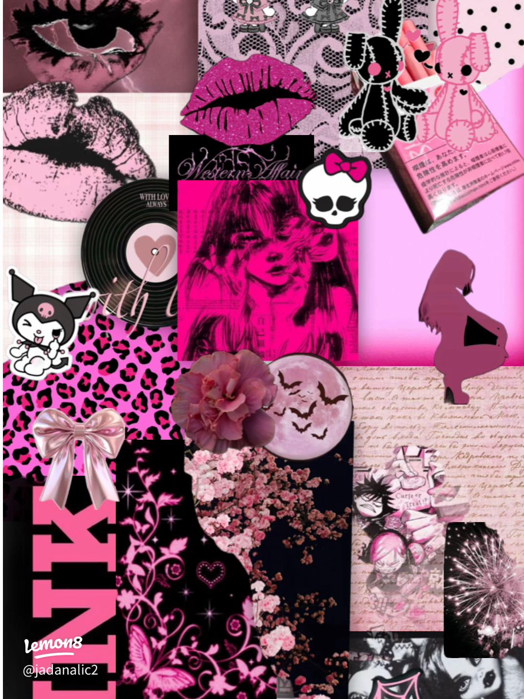 Dark Pink & Black Aesthetic Wallpaper (Cute, Moody Vibes)
