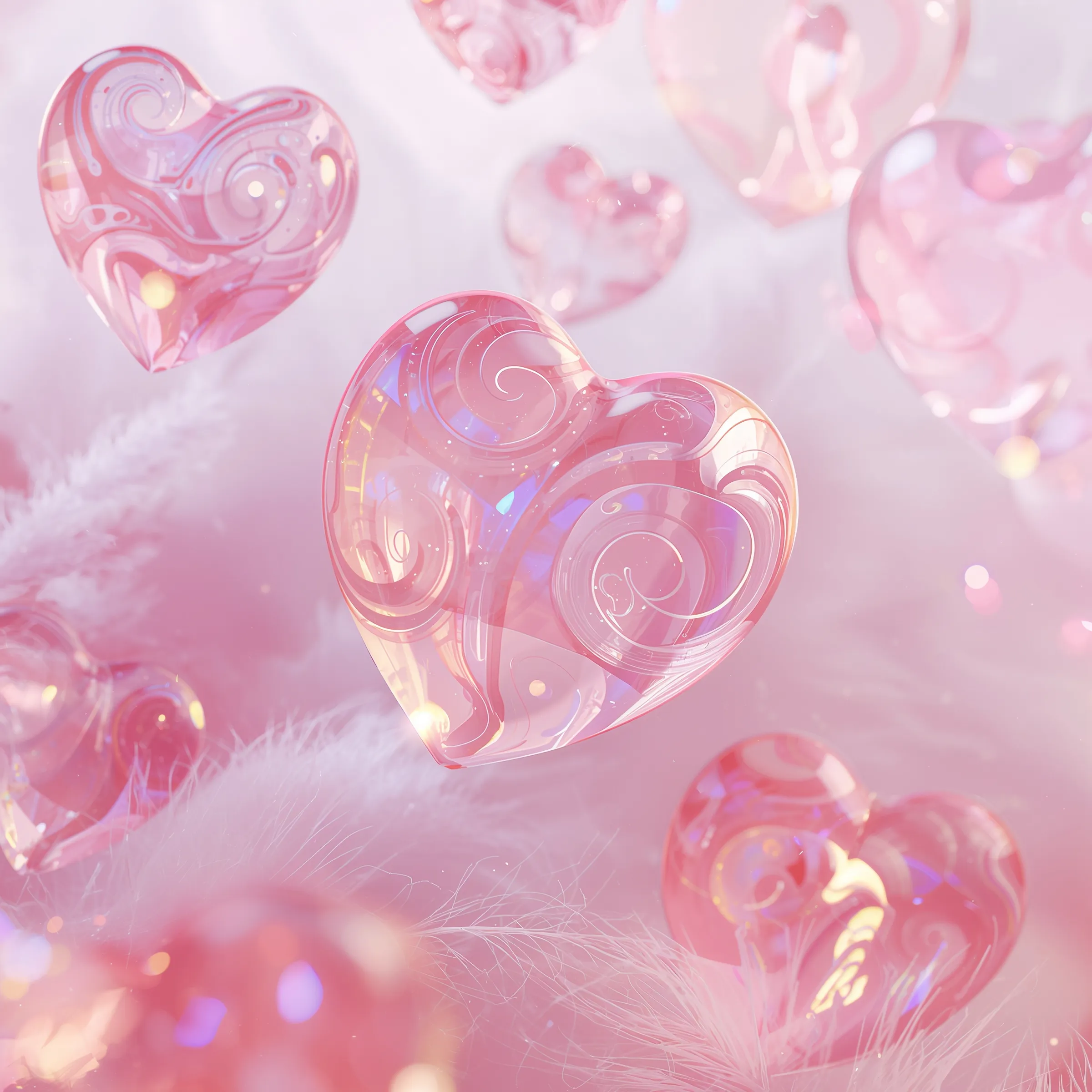 Cute Pink Heart Aesthetic Wallpaper for Phone