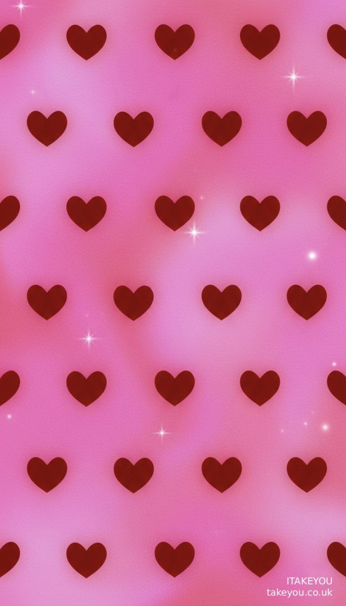 Sparkly Pink Heart Valentine Wallpaper : Aesthetic Background for iPhone and Phone