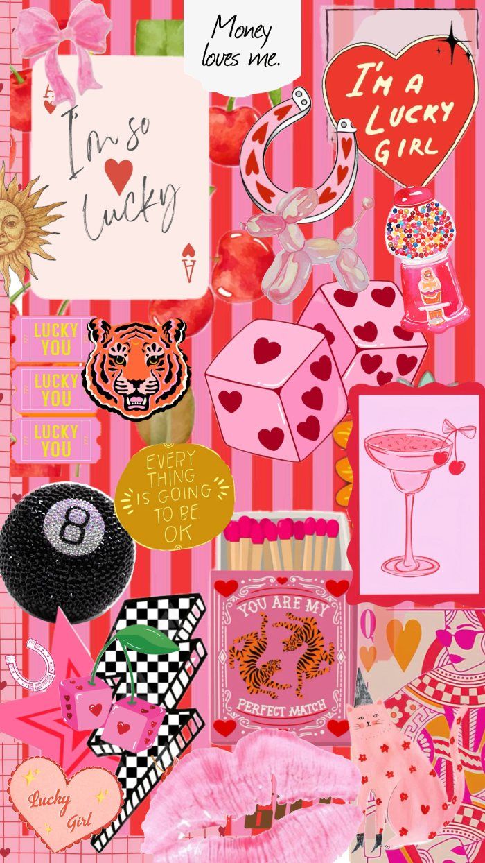 Y2K Pink Valentine Vibe Collage Wallpaper for iPhone & iPad