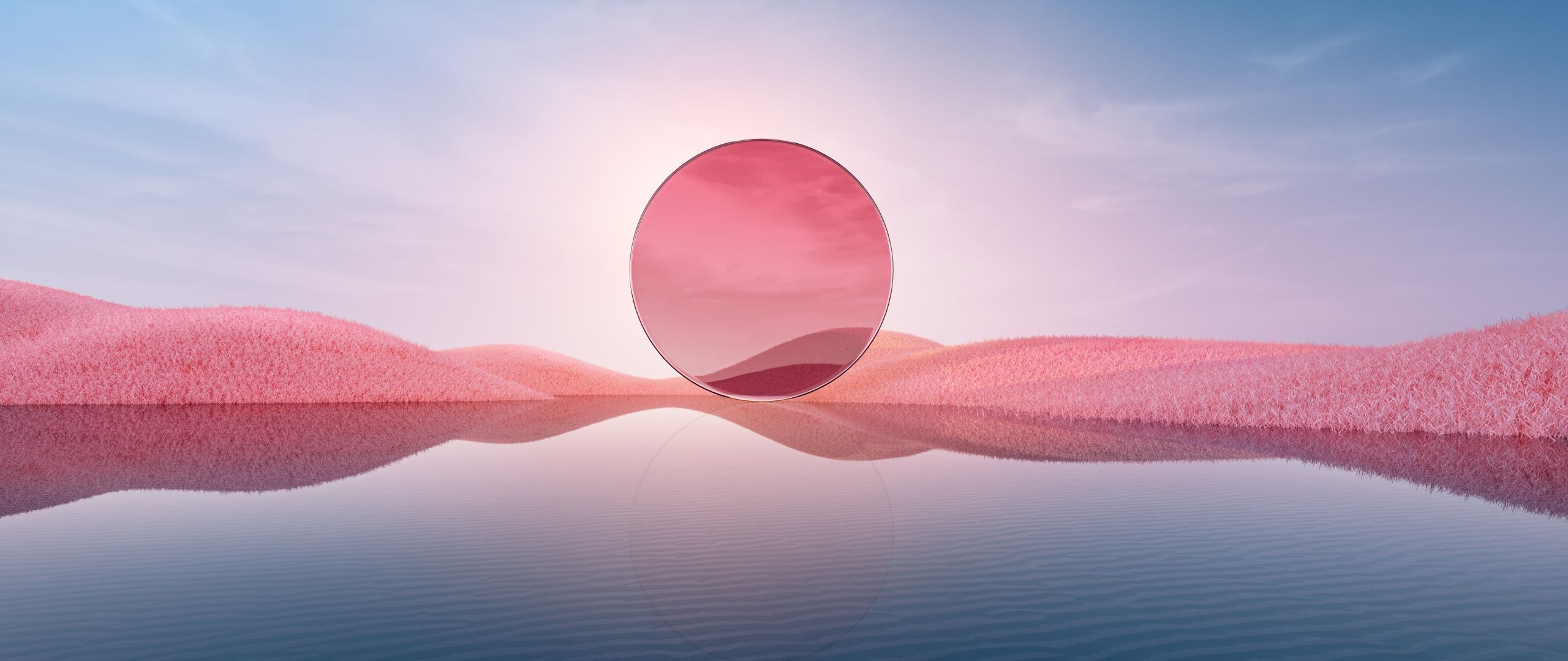 Desert Landscape Pink aesthetic Digital Art 5K Wallpaper