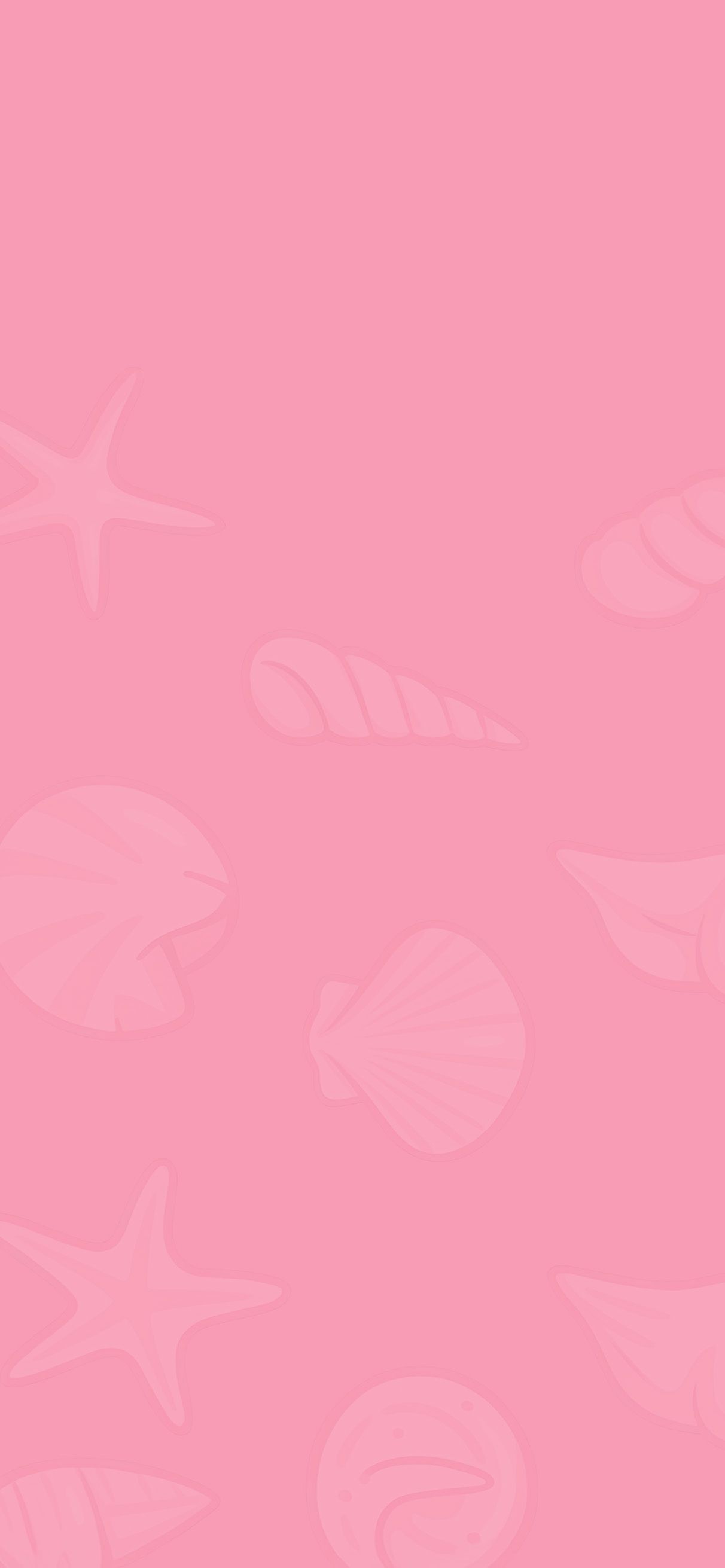 Pink Seashell Pattern Aesthetic Wallpaper Summer Wallpaper