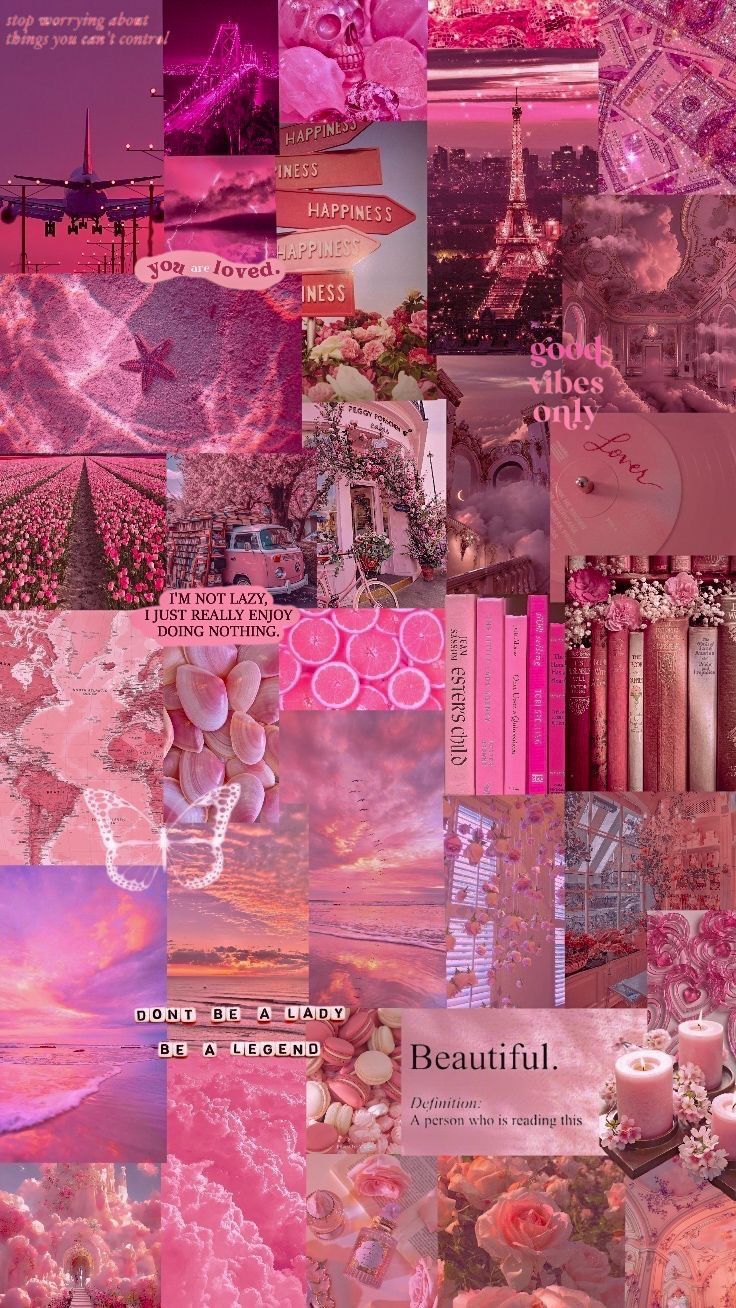 Pink and Purple Glitter Wallpaper Collage. Pink aesthetic wallpaper barbie, Pink aesthetic wallpaper iphone collage, Pink and purple collage