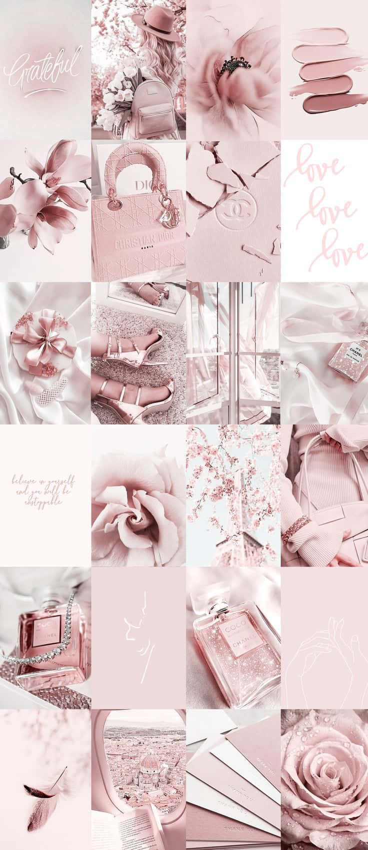 Download Soft Pink Aesthetic Collage Wallpaper