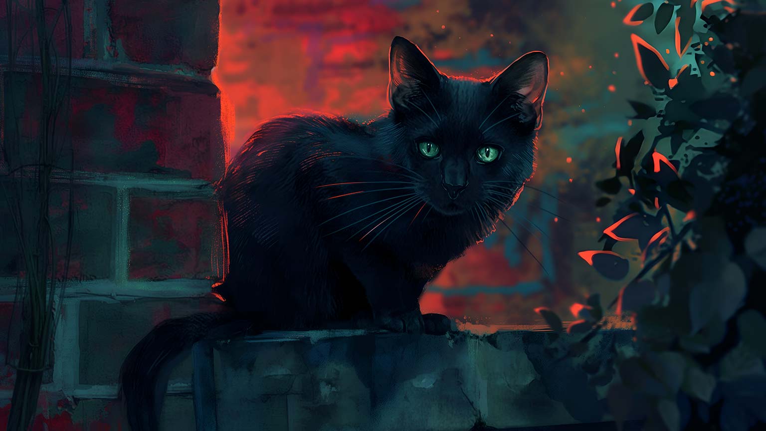 Aesthetic Black Cat Desktop Wallpaper Cat Wallpaper 4K