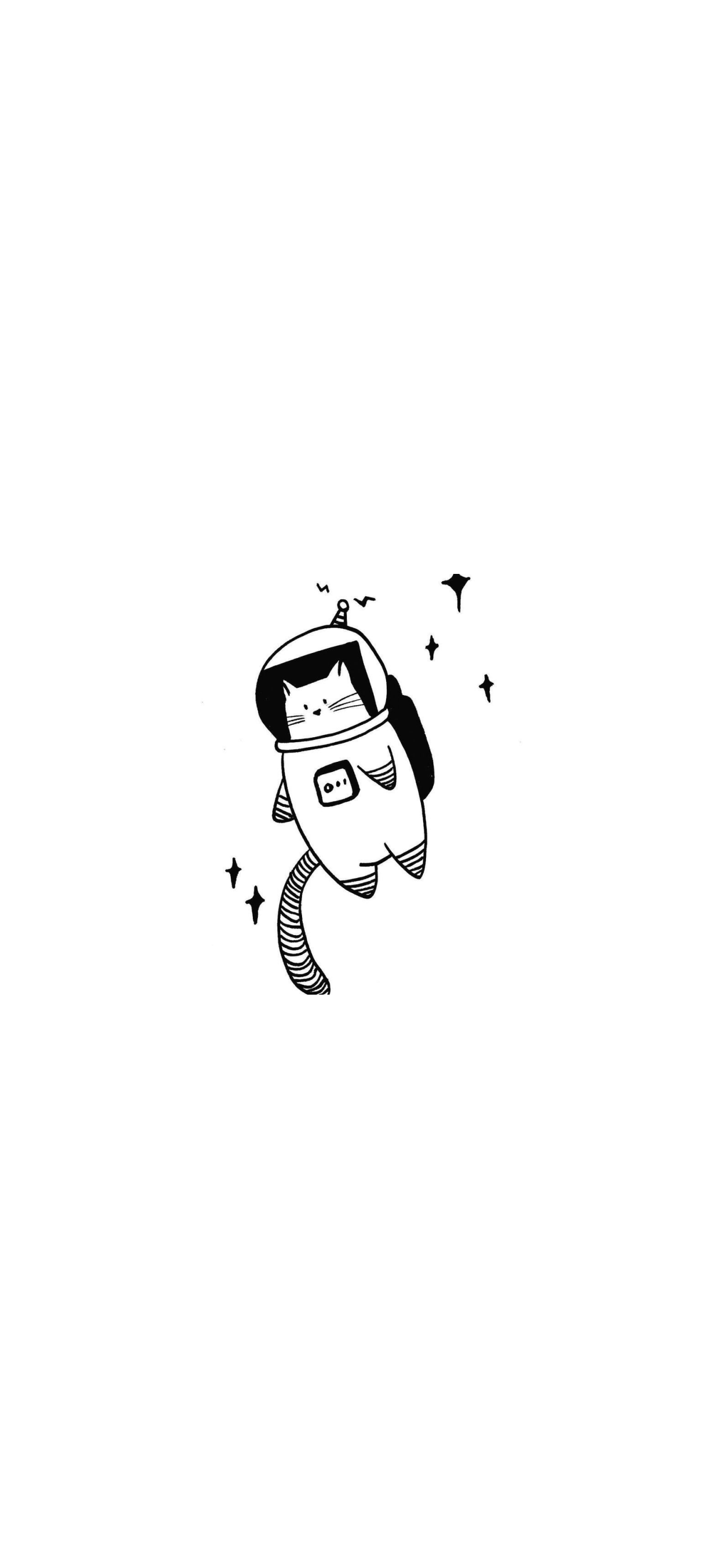 Cute Minimalist Cat Wallpaper