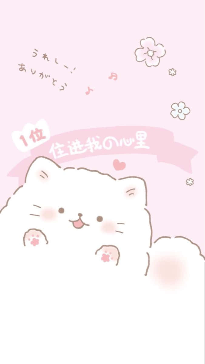 Download Pastel Cat Aesthetic Pink Background Wallpaper