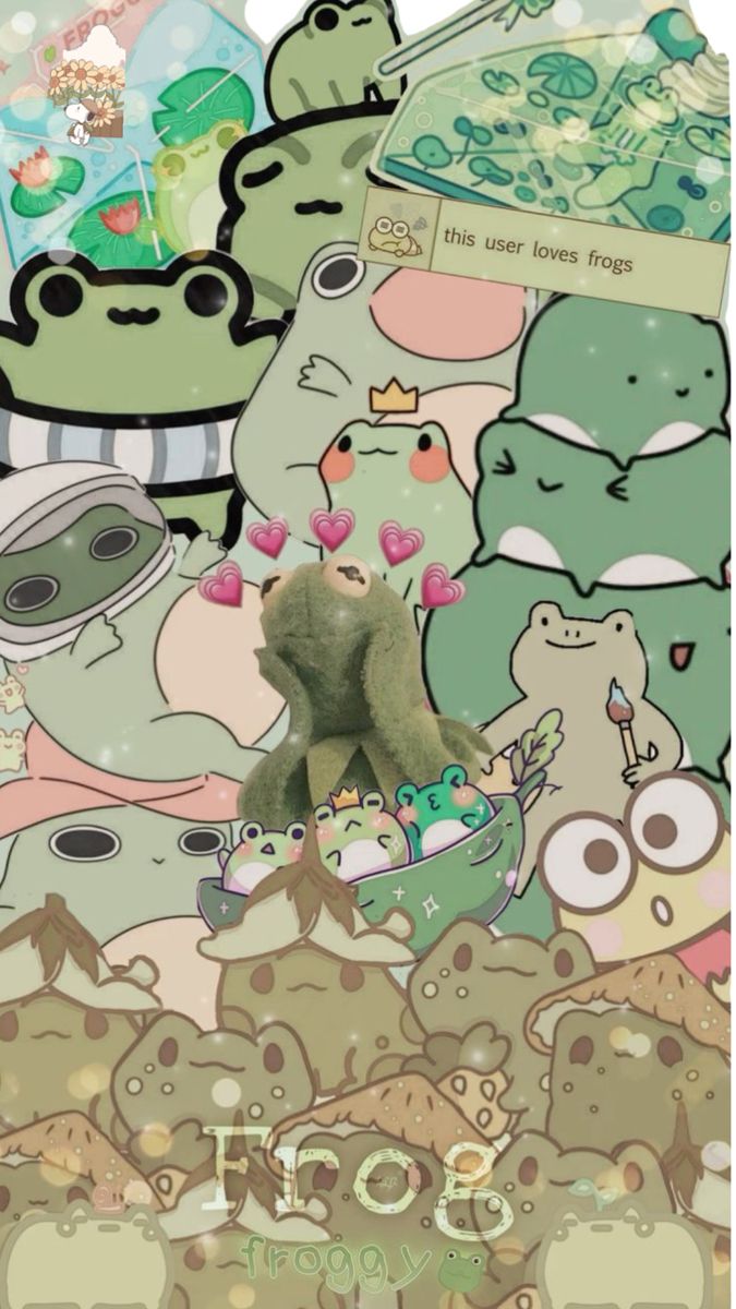Mushroom and frog wallpaper. Cute frog wallpaper aesthetic, Wallpaper iphone cute, Preppy wallpaper