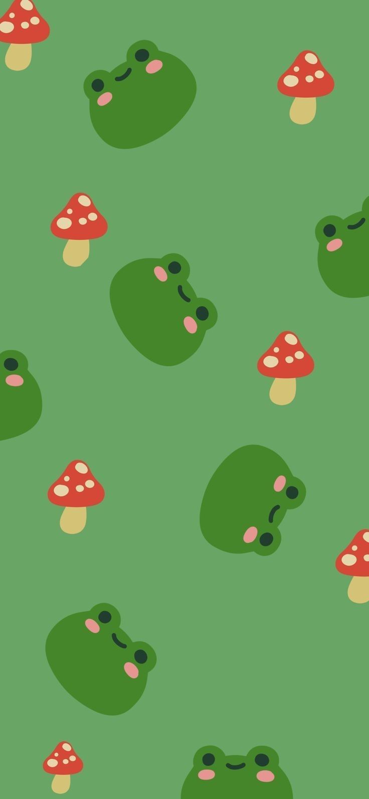 Kawaii Frog & Mushroom Green Wallpaper. Winnie pooh bilder, Apple hintergrundbilder, hintergrundbilder