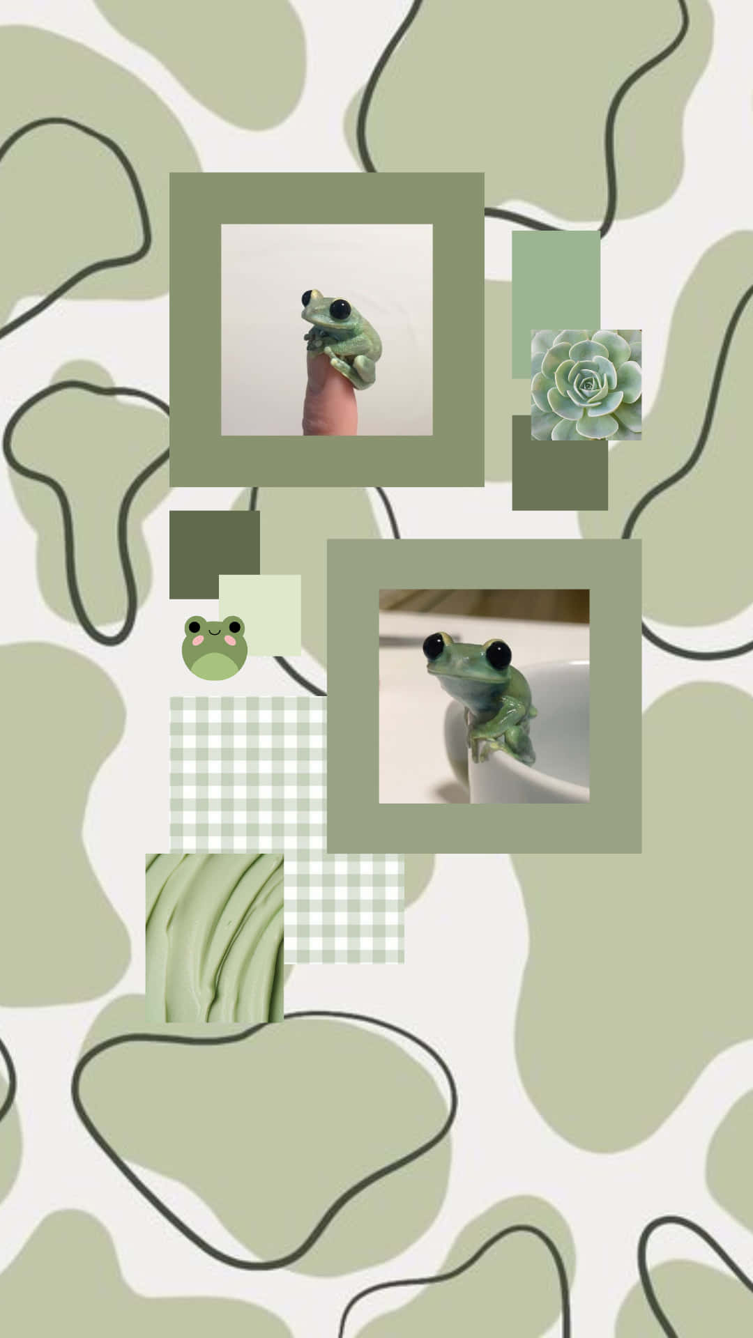 Aesthetic Frog Collage Wallpaper