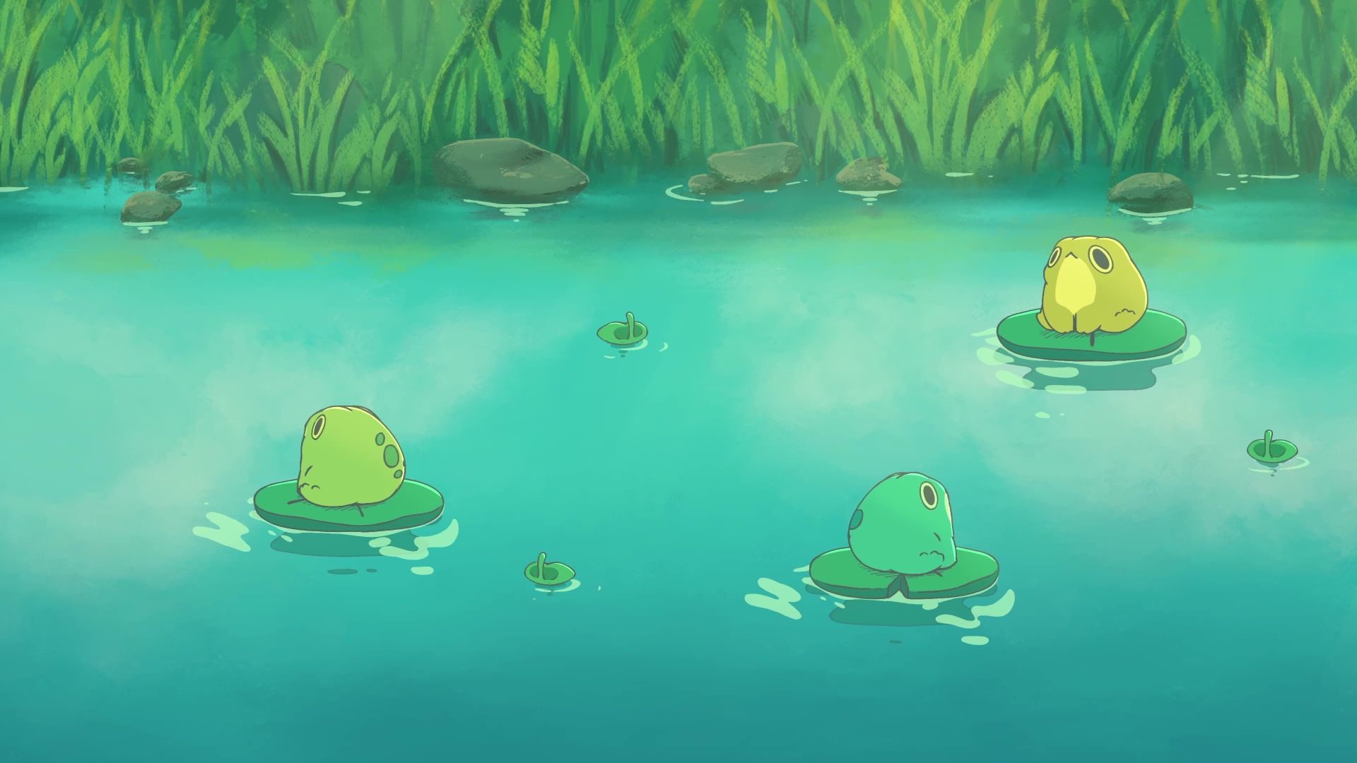 Frogs Lily Pad Riding Live Wallpaper