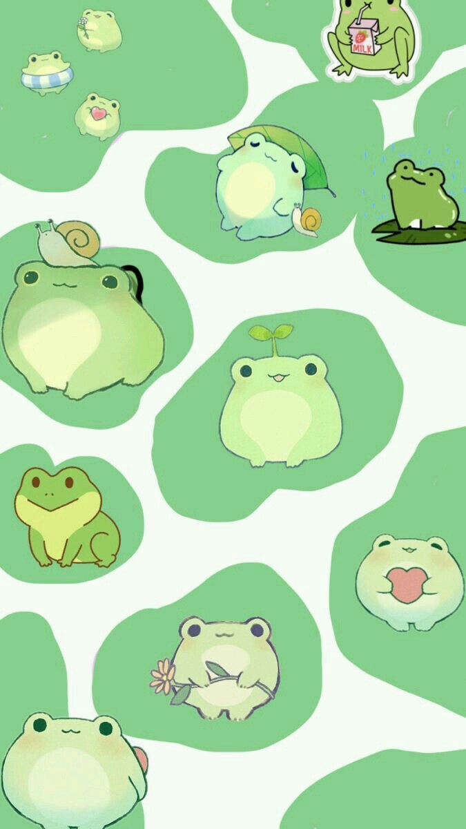 Frog picture. Frog drawing, Cute frog wallpaper, Cute cartoon wallpaper