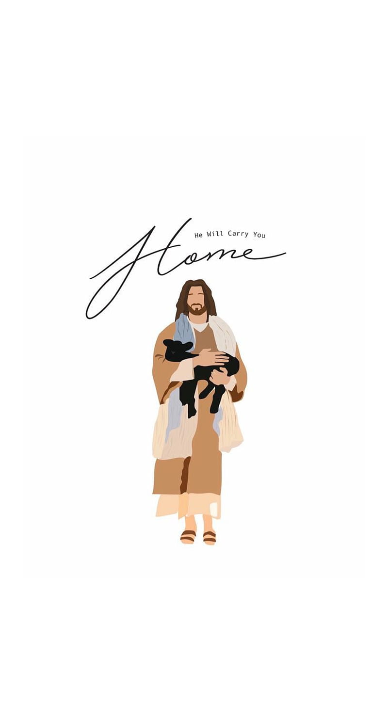 Carry me home, carry me, christian, cute christian, drawings, father, jesus, HD phone wallpaper