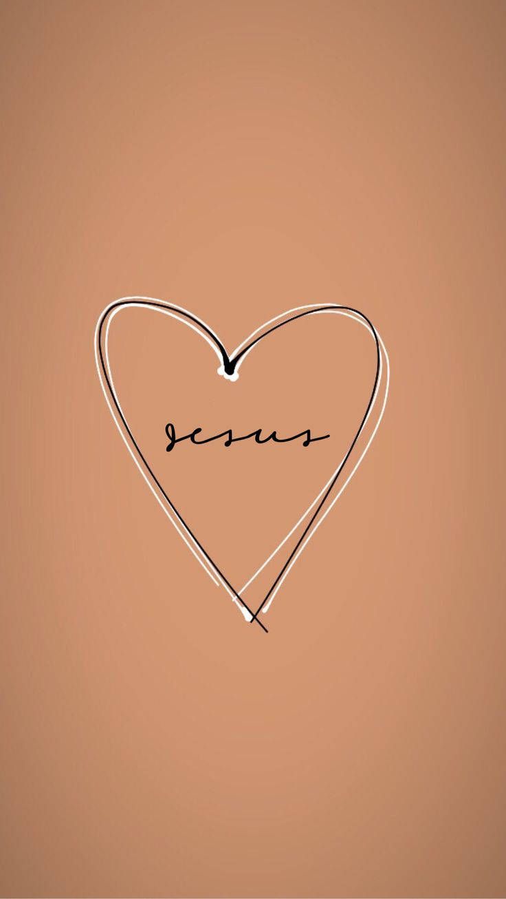 Download Cute Jesus Heart Doodle Wallpaper