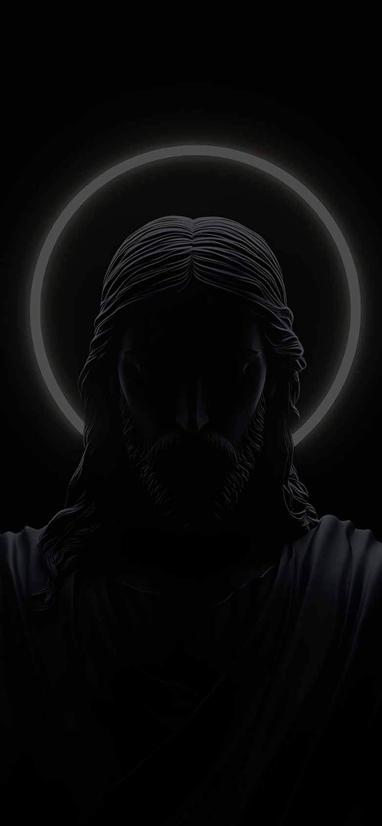 Jesus Christ Halo Minimal Dark Wallpaper