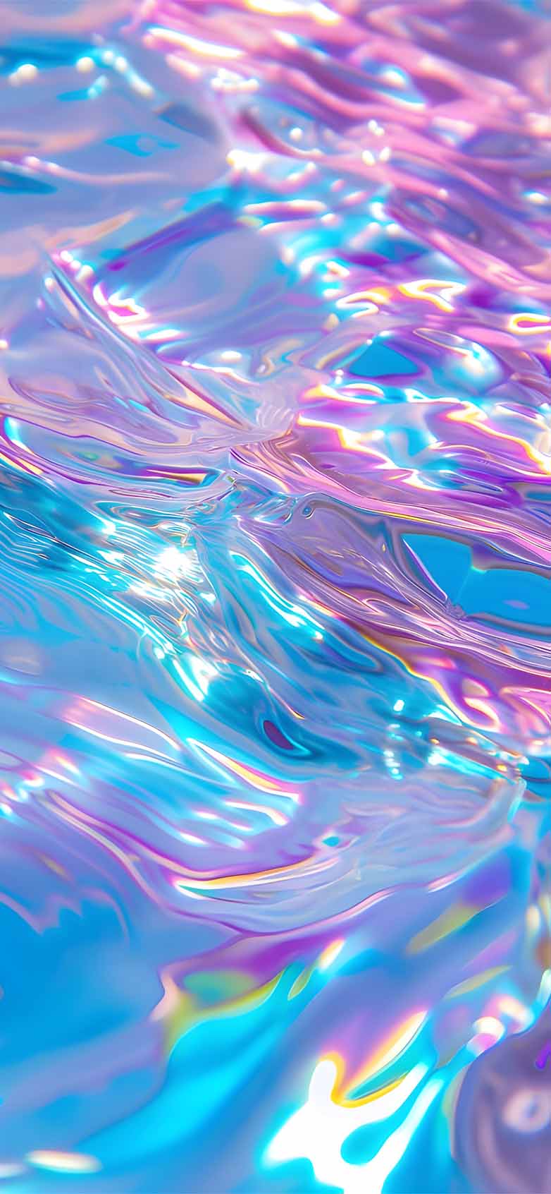 Holographic Pastel Water Ripples Aesthetic Wallpaper iPhone HD