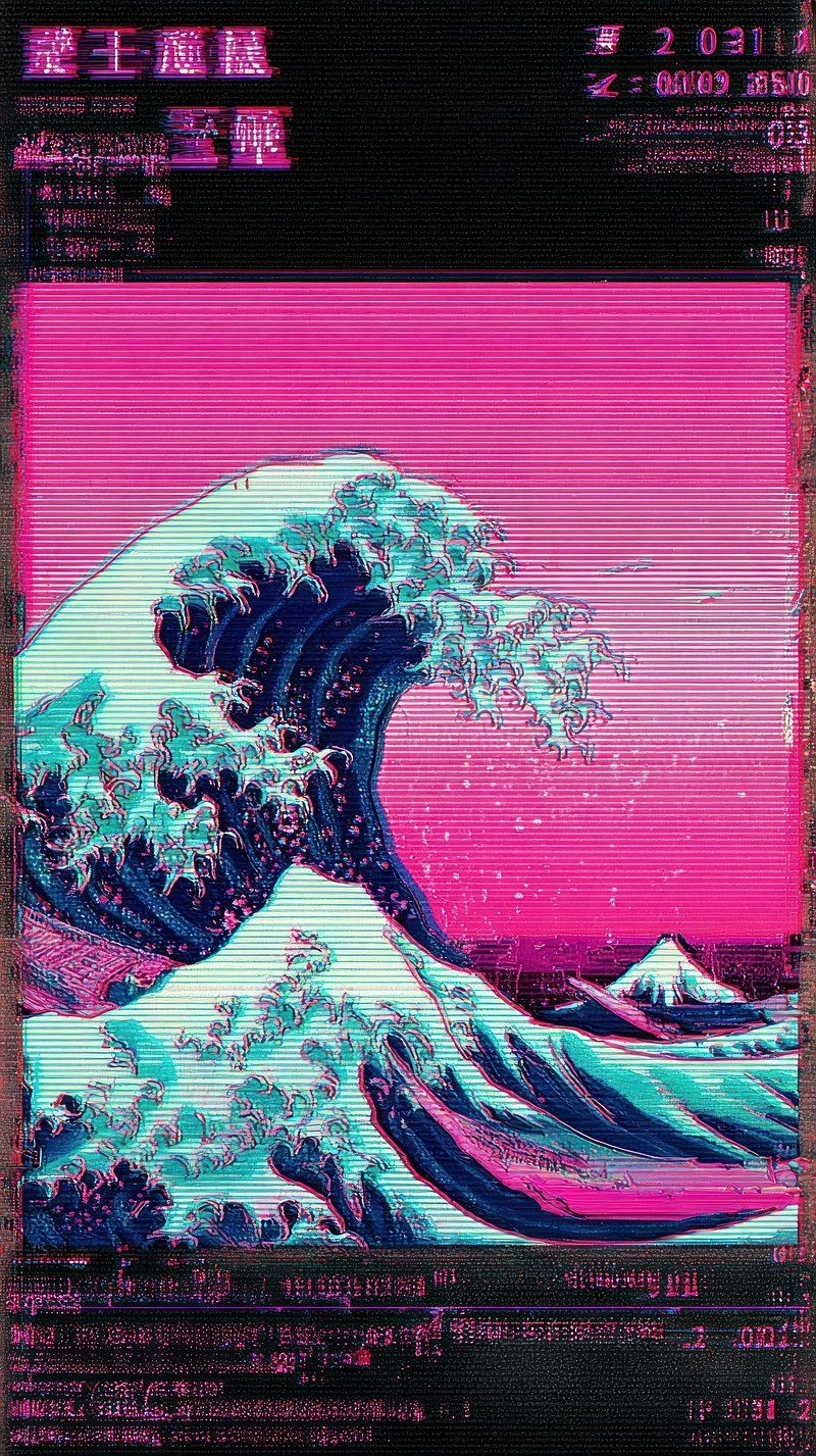 Great Wave Kanagawa art aesthetic. Premium Photo Illustration
