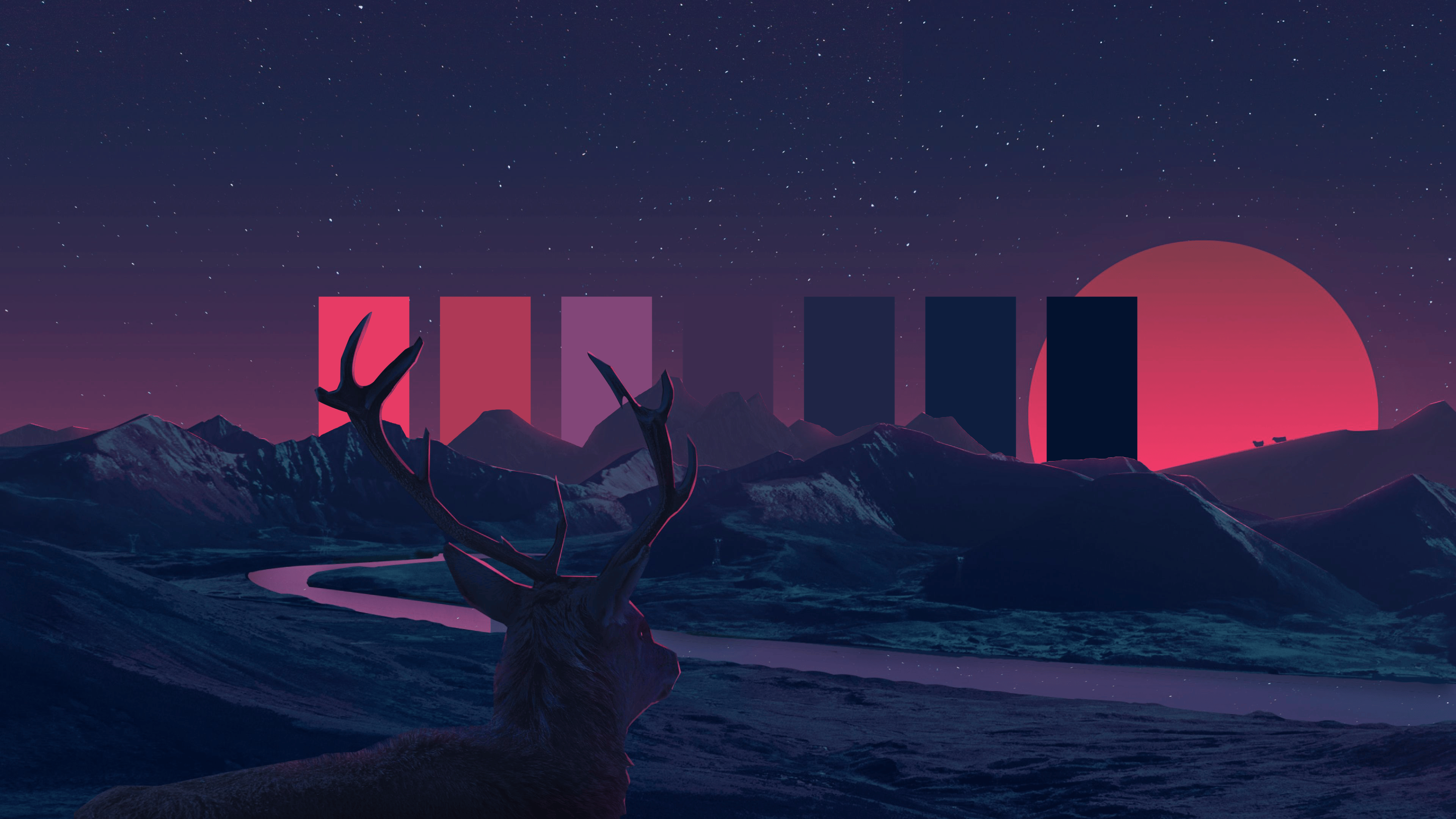 Aesthetic Dear color palette (behind mountains) [3840X2160]