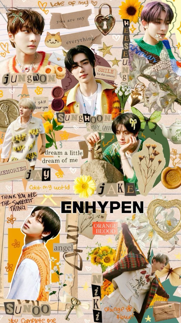 Enhypen Cute And Aesthetic Collage Wallpaper