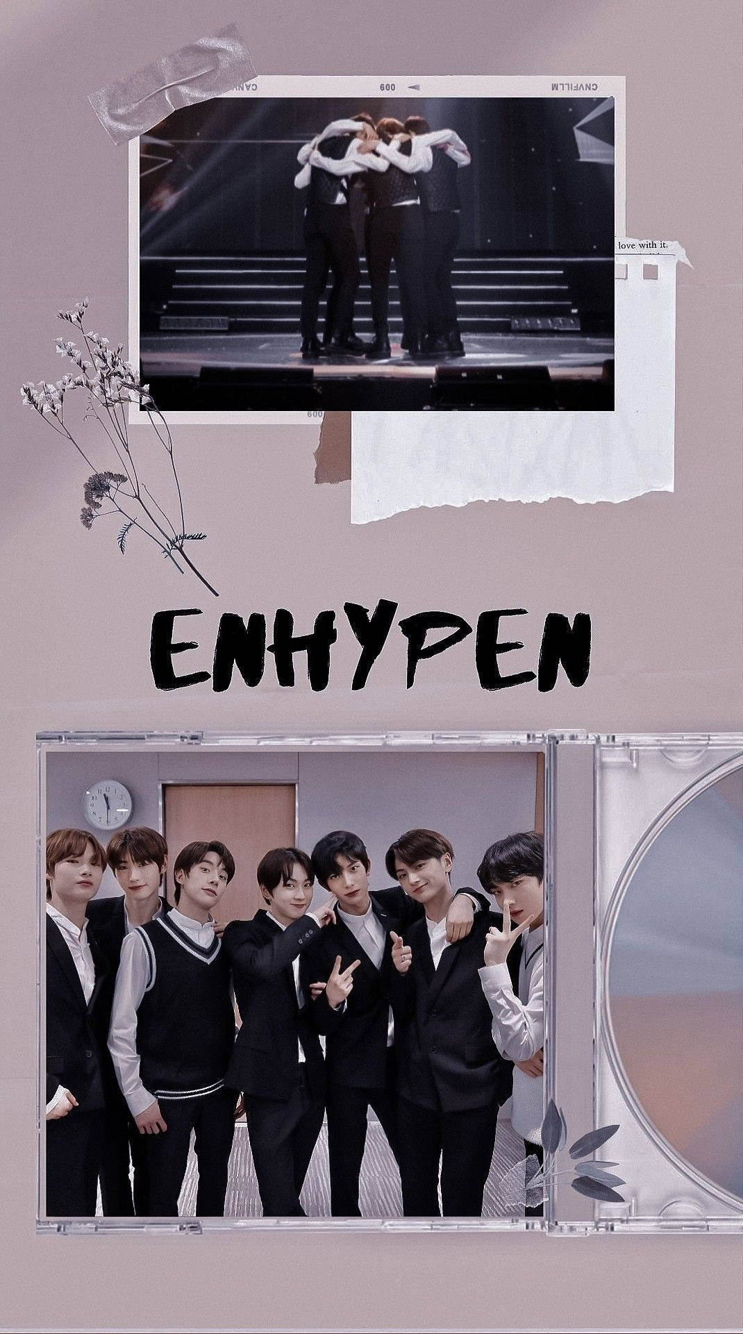 Download CD Style Enhypen Aesthetic Wallpaper