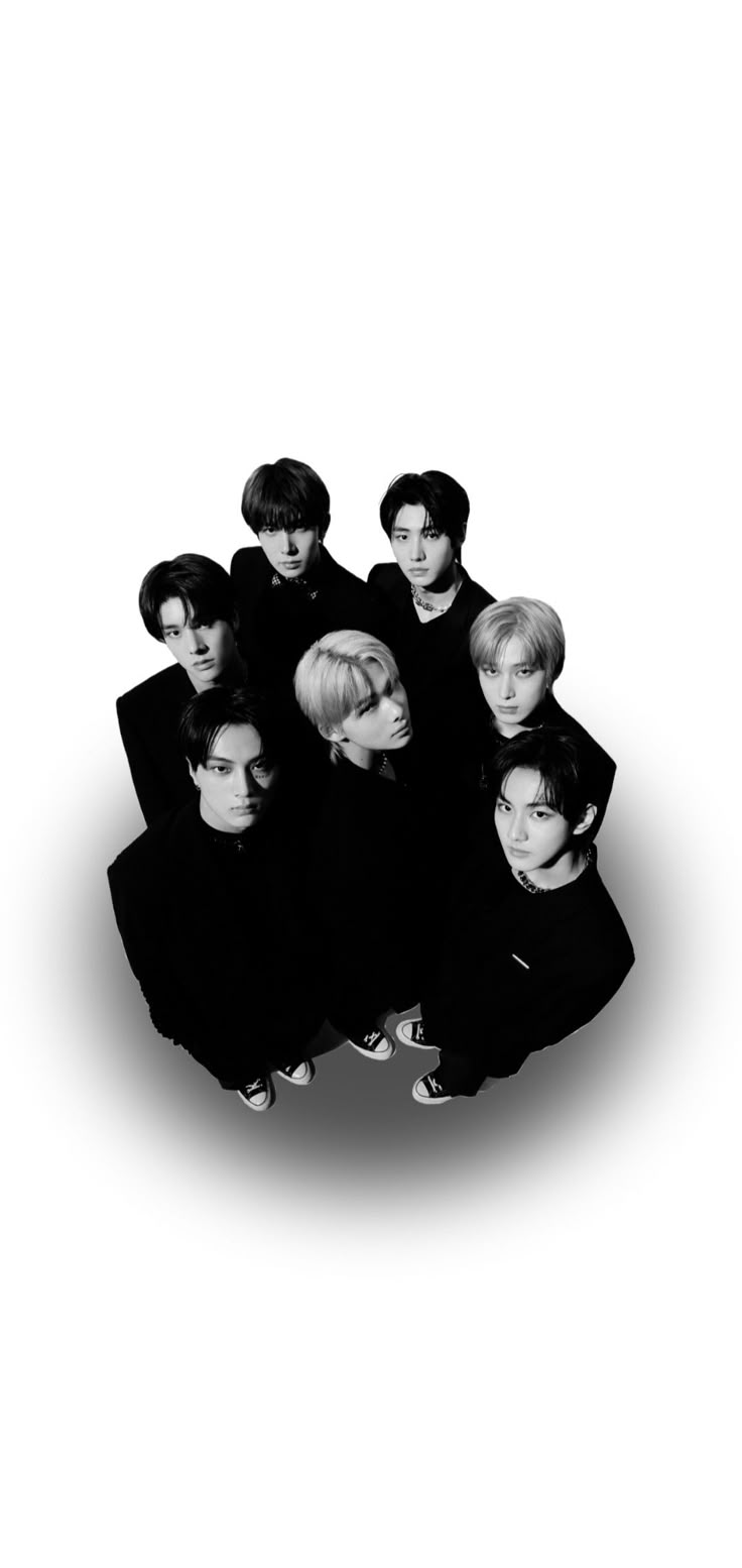 enhypen black and white wallpaper aesthetic
