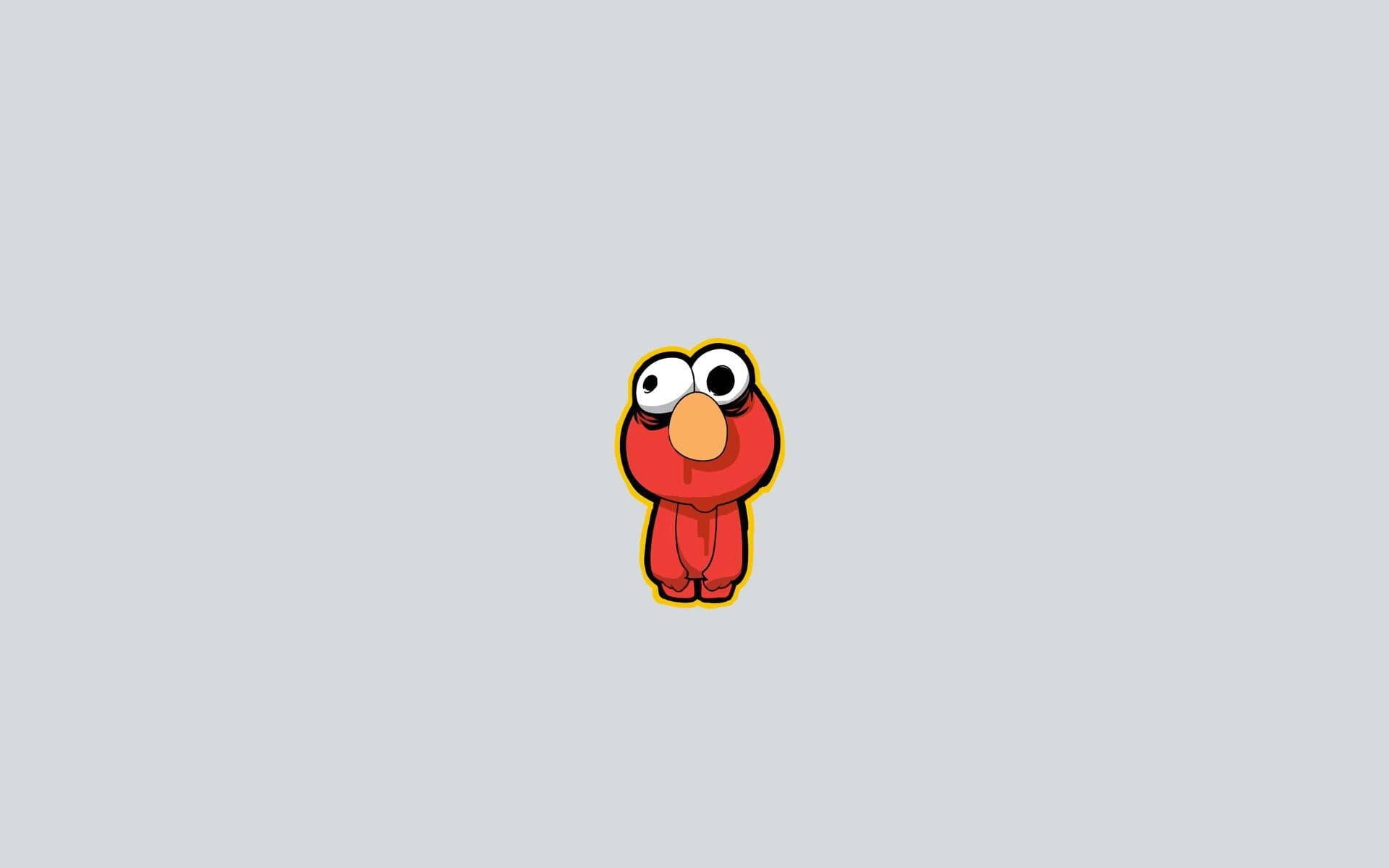 Download Minimal Muppet Elmo In Gray Wallpaper