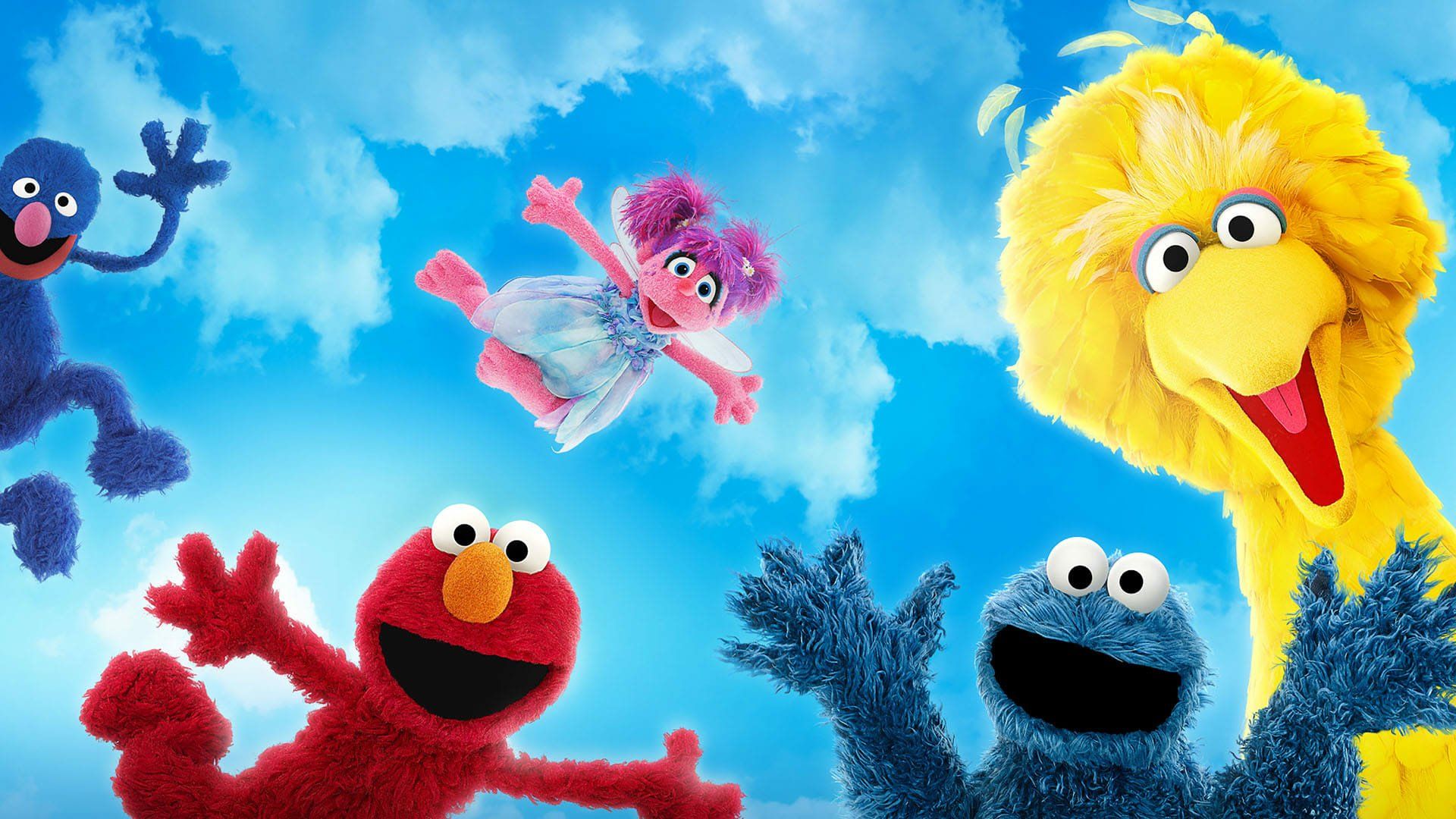 Bright & Joyful Sesame Street HD Wallpaper Featuring Elmo and Friendsx1080