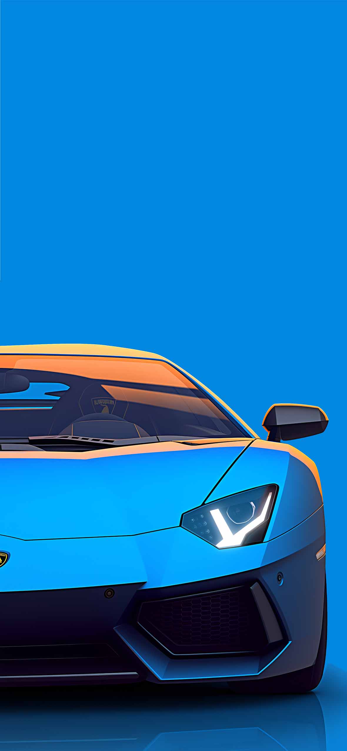 Lamborghini Aventador Orange and Blue Matching Wallpaper