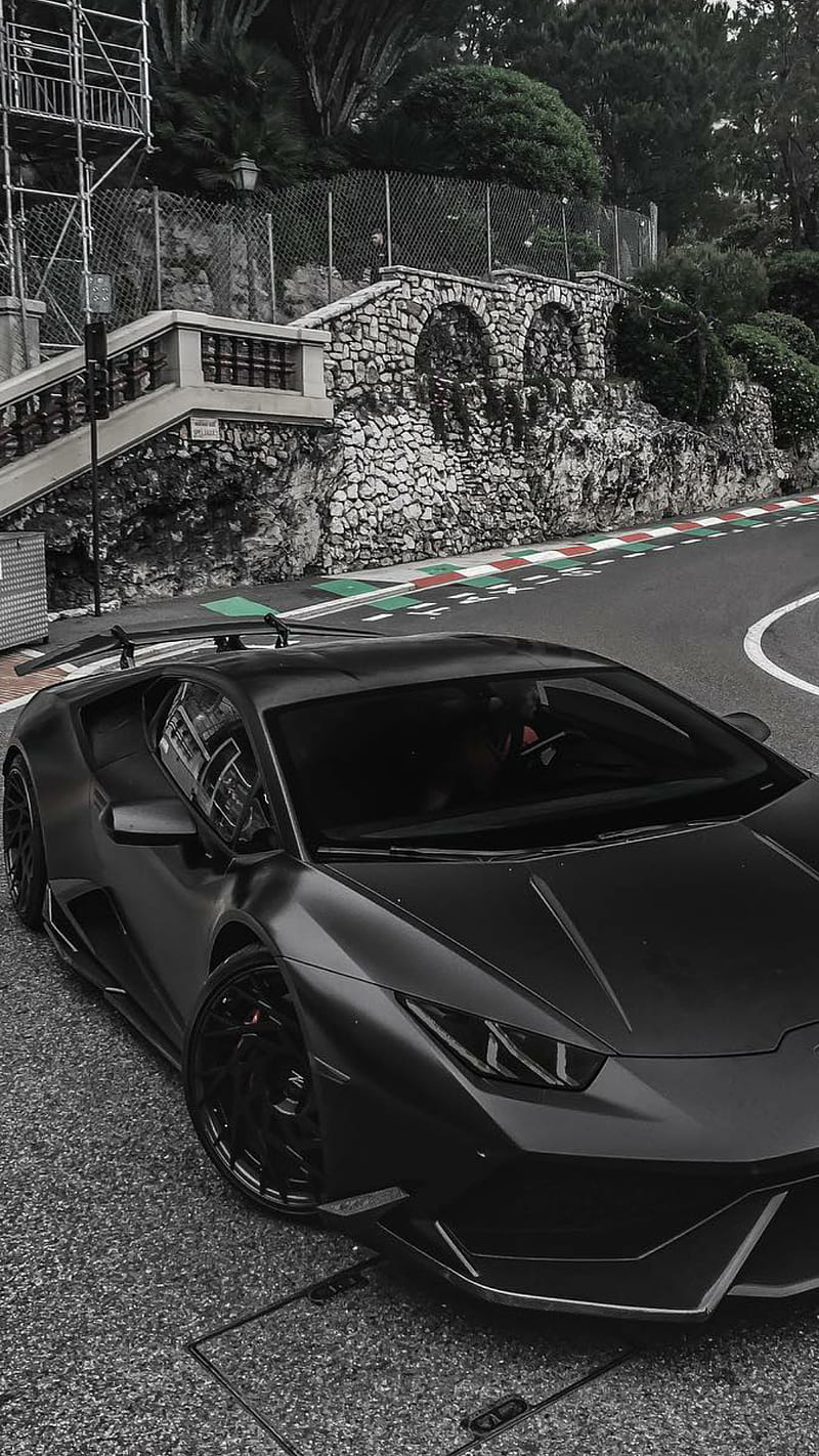 Dark Knight, lamborghini, huracan, black, car, hypercar, supercar sports, america, HD phone wallpaper
