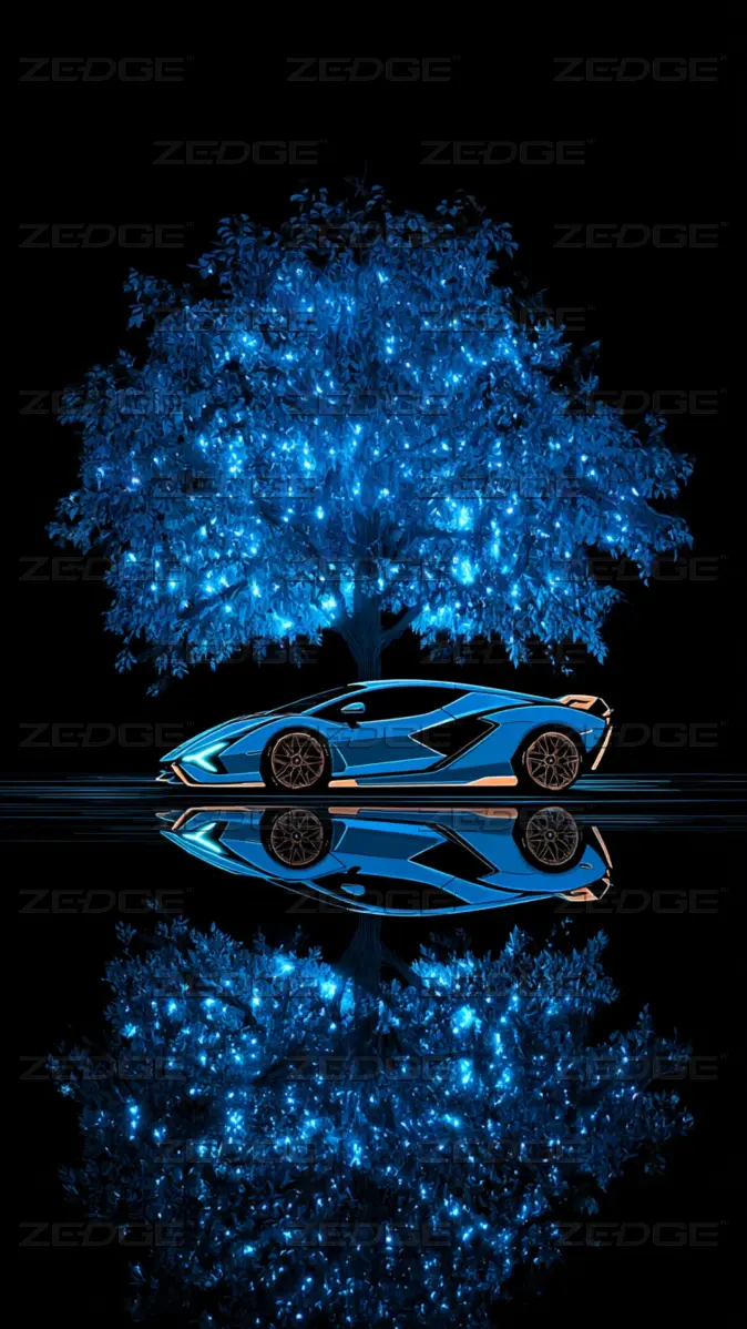Lamborghini Blue Neon live wallpaper