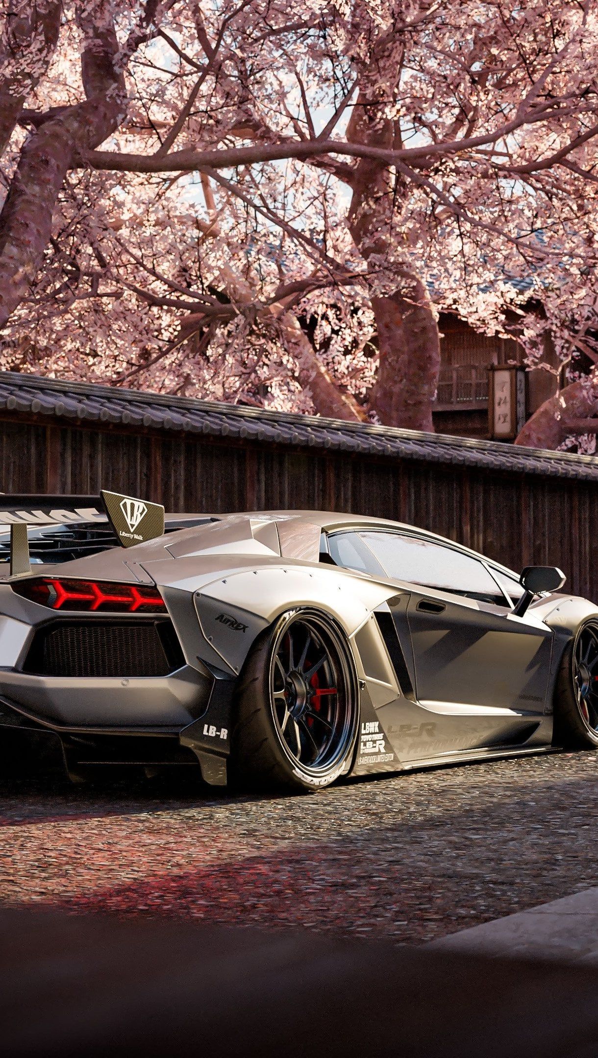 Lamborghini Aventador in China in spring Wallpaper 4K for iPhone and Mobile Phone