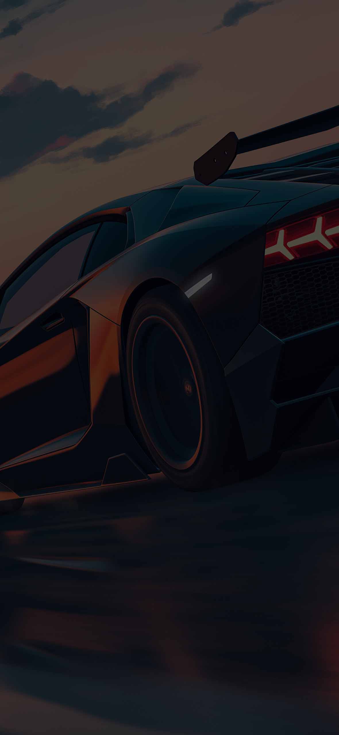 Lamborghini Drifting Sunset Road Wallpaper