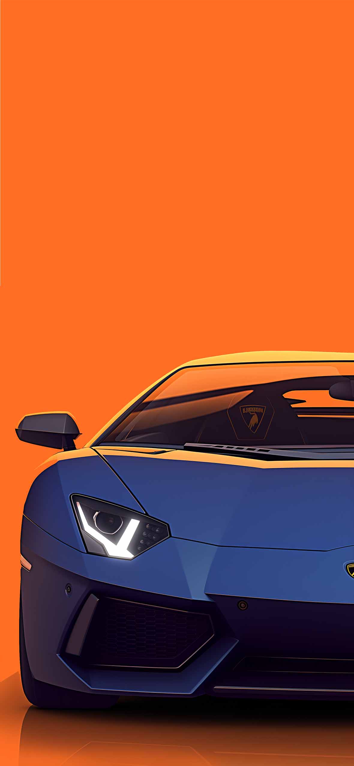 Lamborghini Aventador Orange and Blue Matching Wallpaper