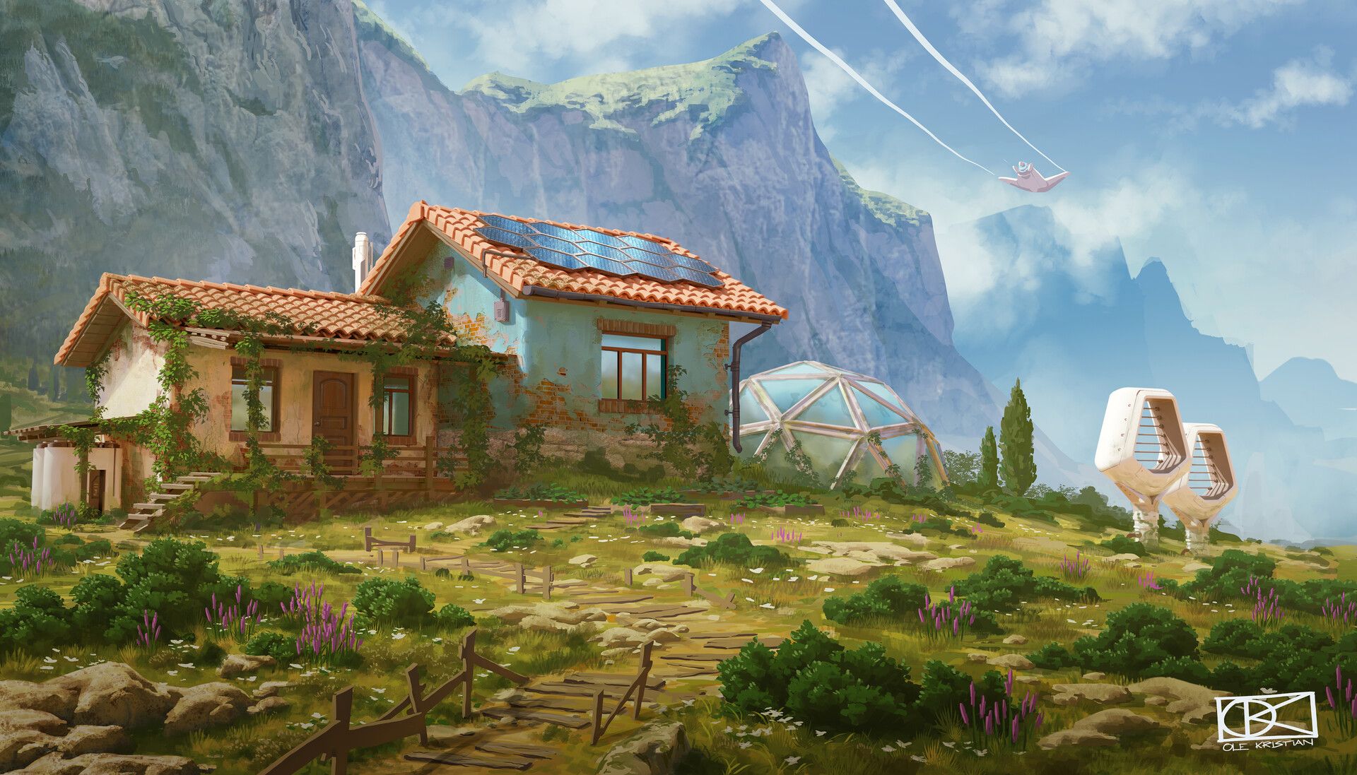 A collection of Solarpunk Wallpaper