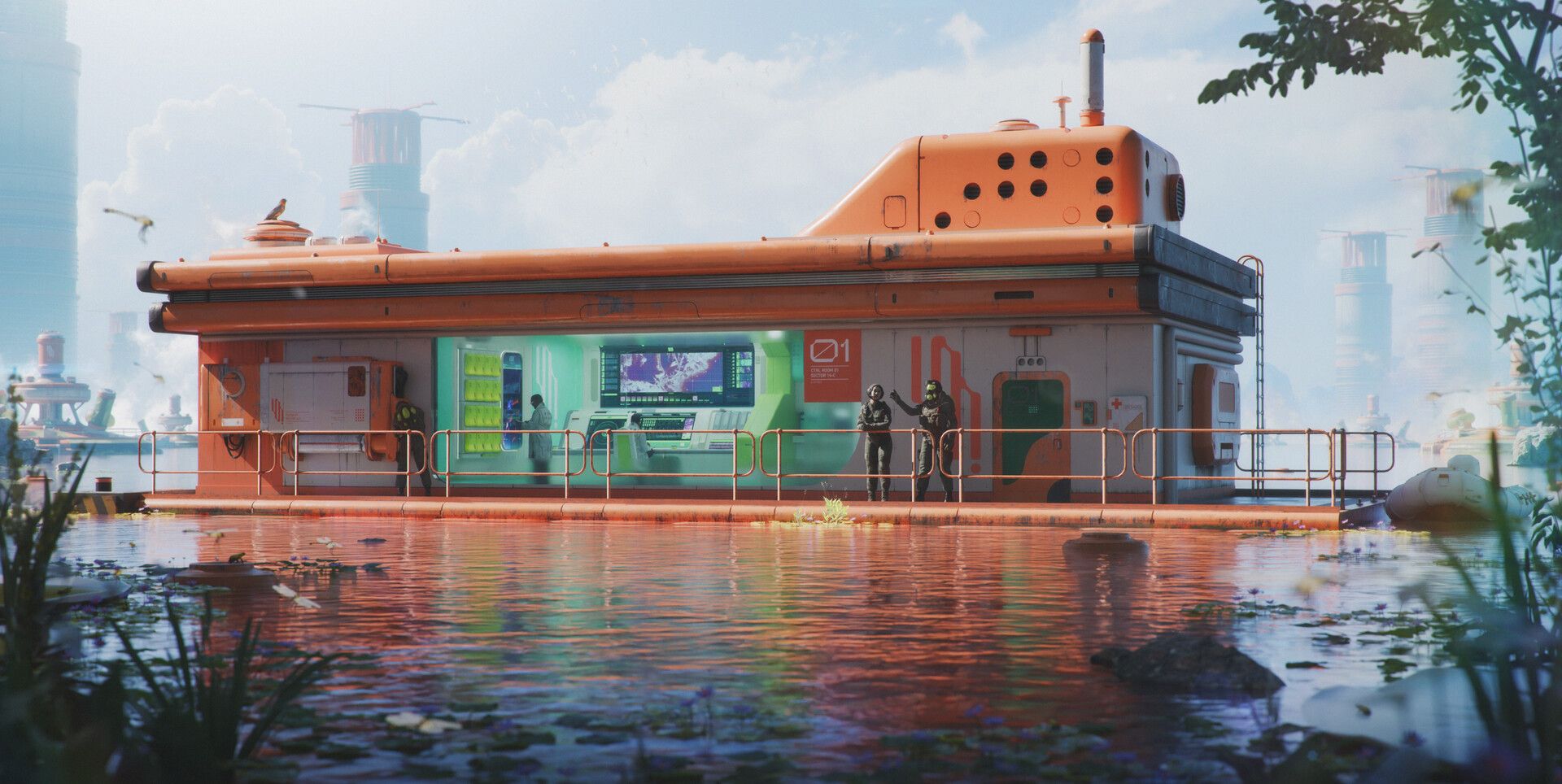 A collection of Solarpunk Wallpaper