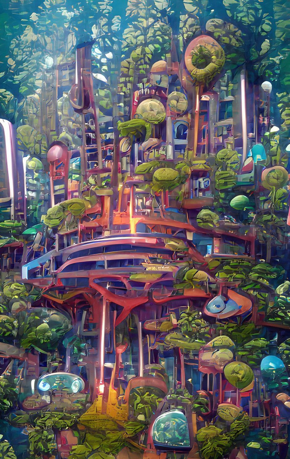 Solarpunk Phone Wallpaper