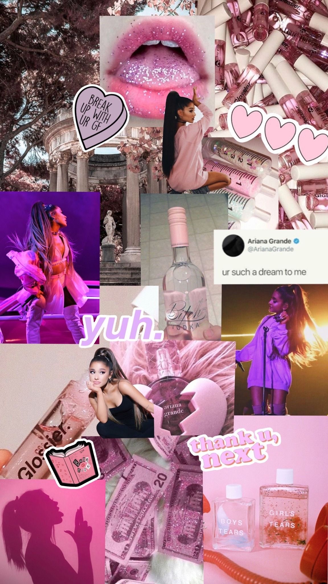 Ariana Grande Pink Aesthetic Phone Wallpaper