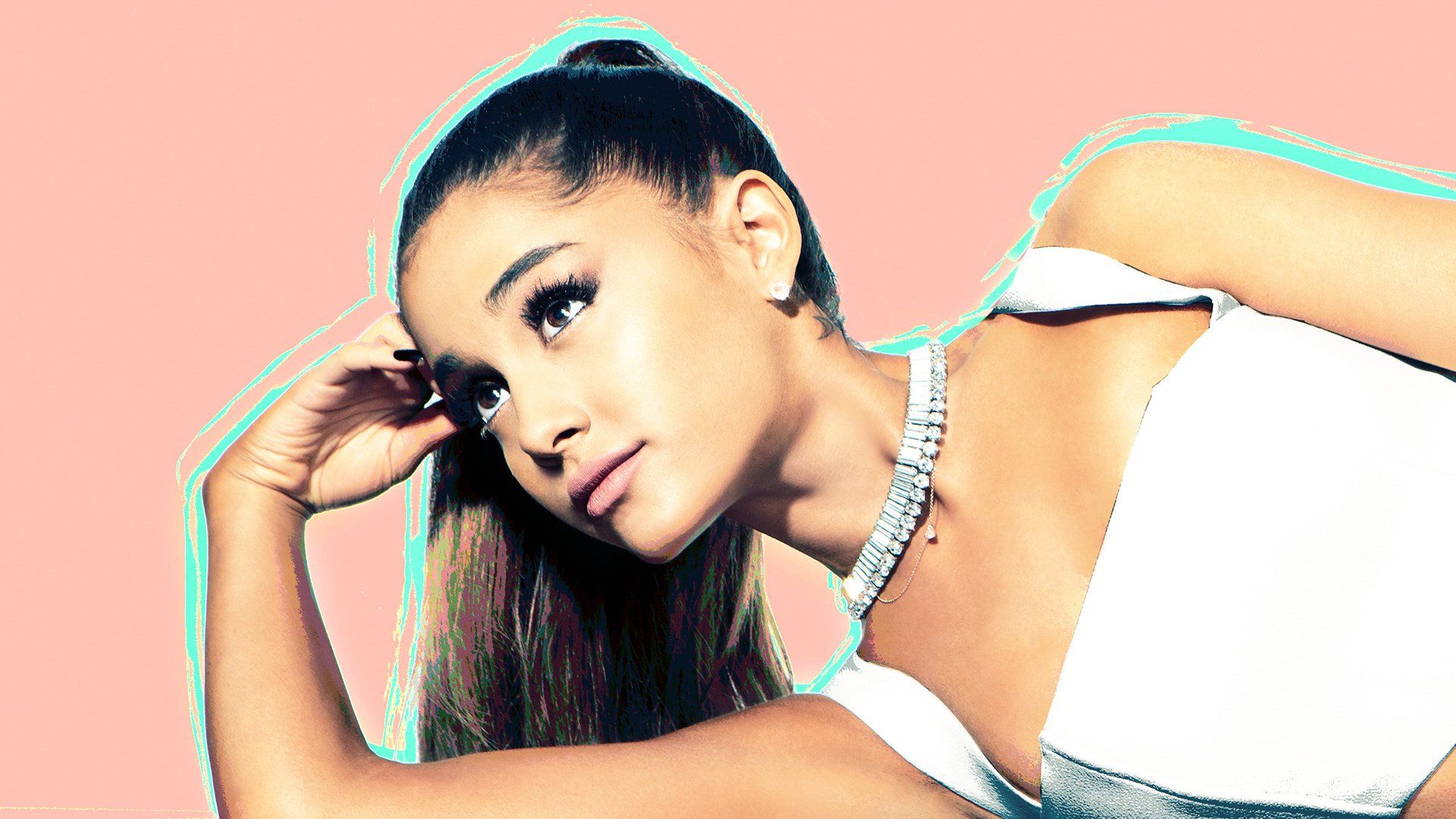 Ariana Grande with a high ponytail and minimal makeup - Ariana Grande