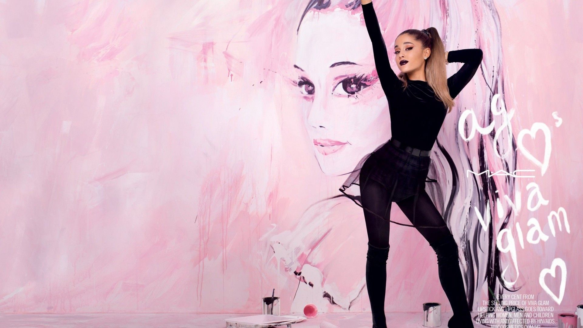 Singer Ariana Grande With Black Dress HD Ariana Grande Wallpaper