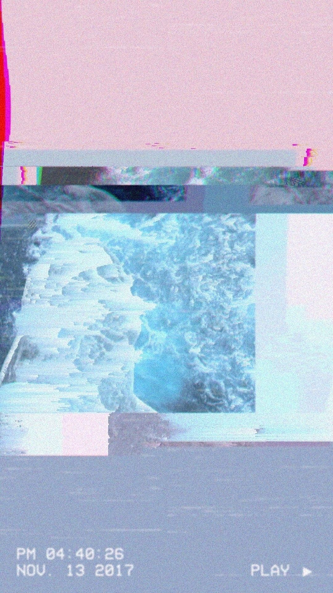 A computer screen with an image of water - VHS