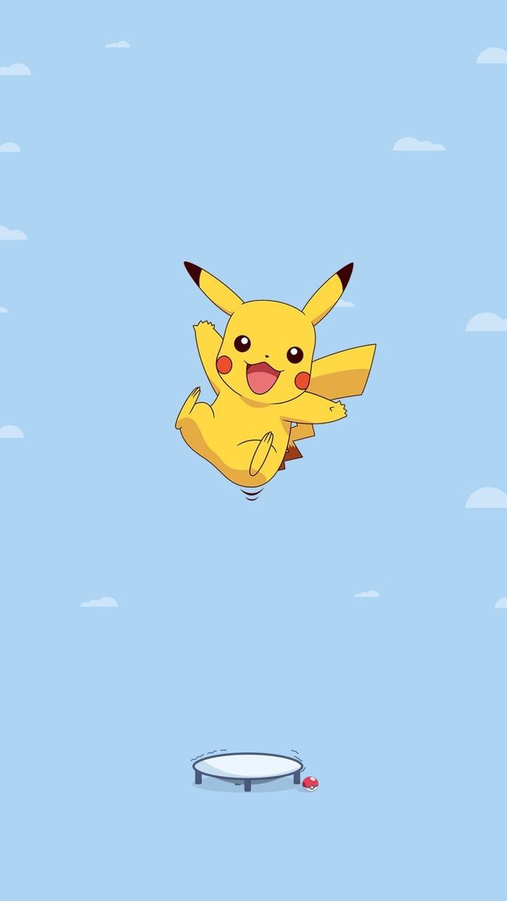 A cartoon pikachu is flying through the air - Pikachu