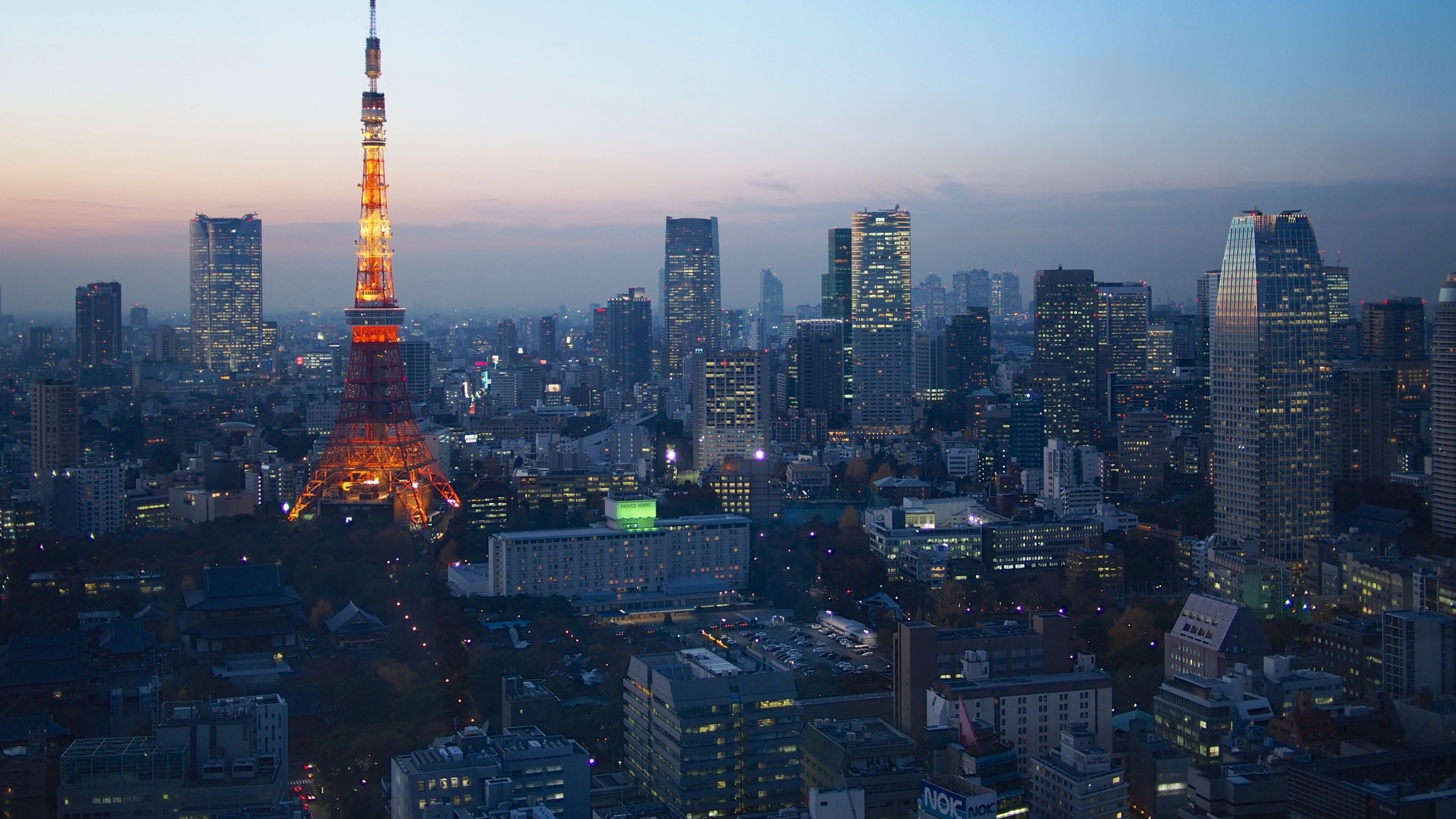 A night view of Tokyo Tower, one of the most famous landmarks in the city. - Tokyo