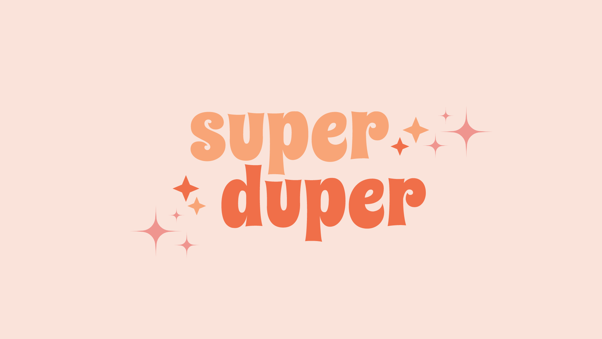 A pink background with the words super duper - Preppy, computer