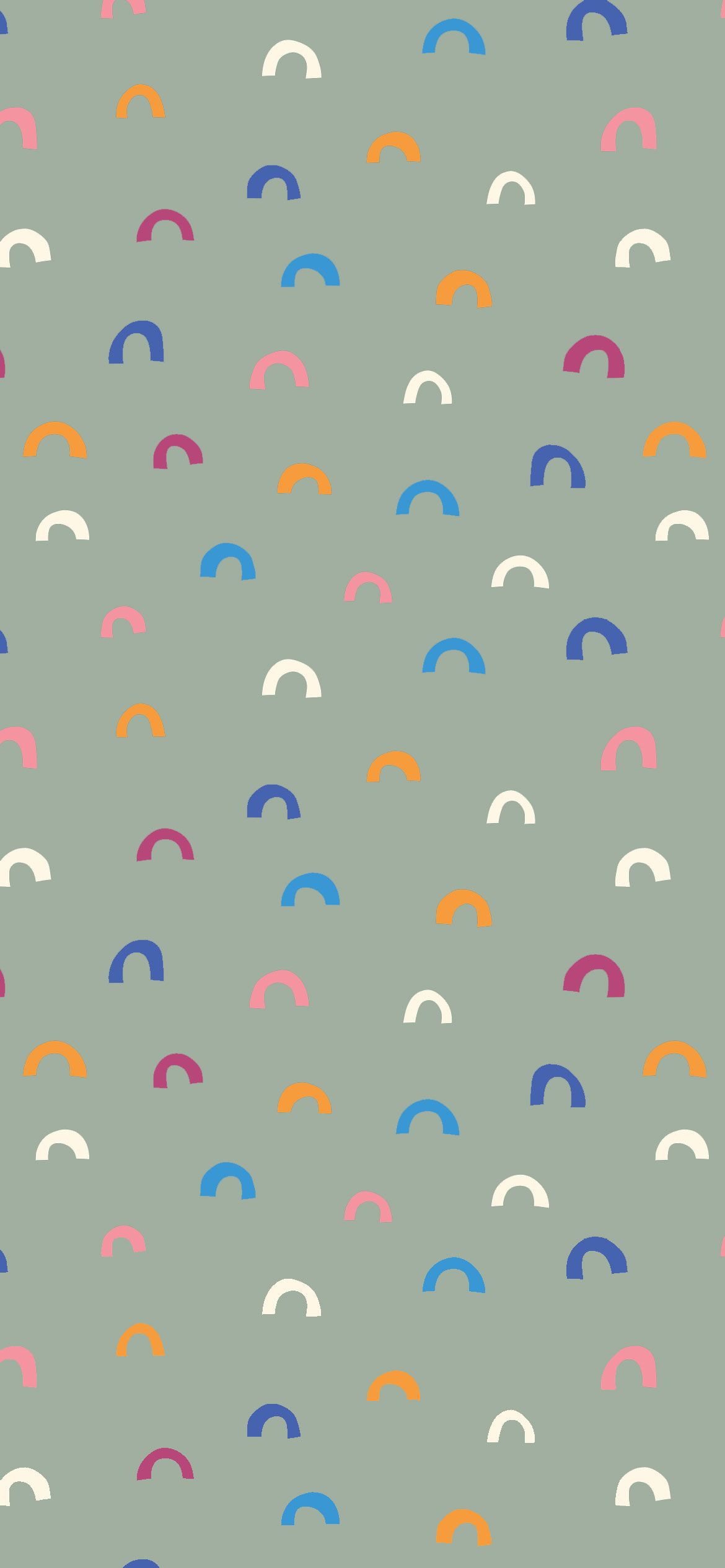 Sage Green Aesthetic Wallpaper : Colorful Rainbow on Sage Green Wallpaper