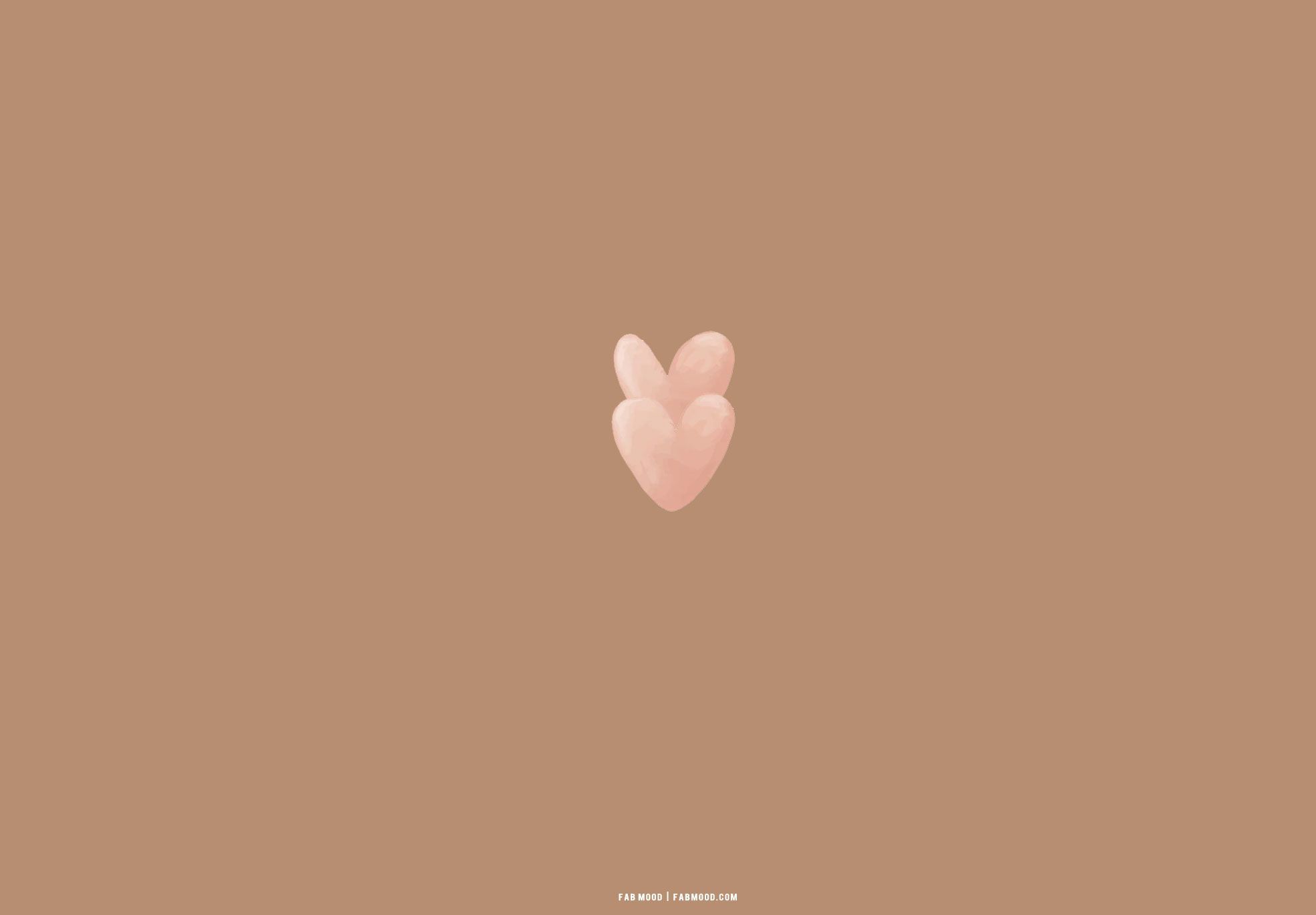 Brown Aesthetic Wallpaper for Laptop : Pink Watercolor Love Hearts